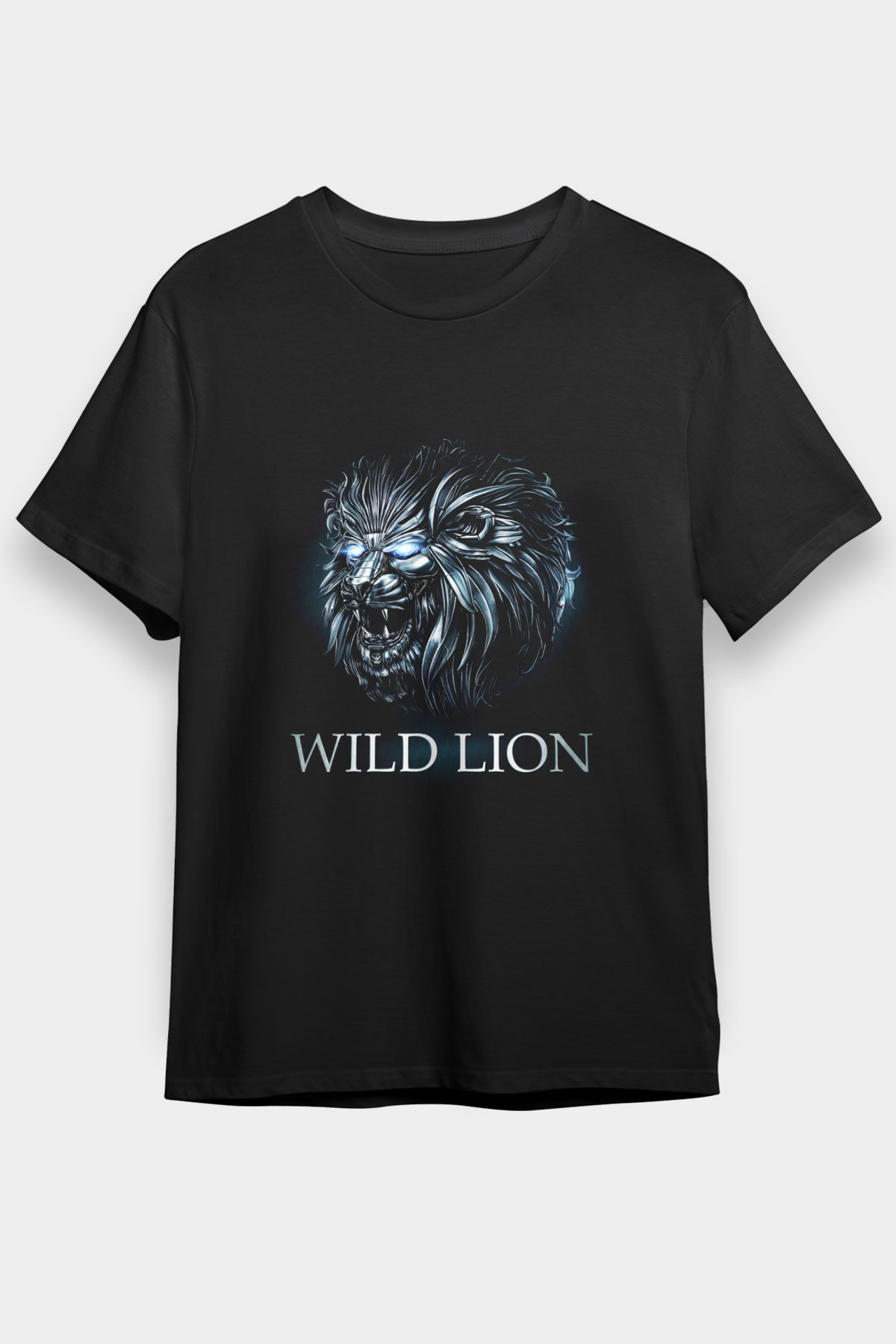 Aslan Siyah Unisex Tişört T-Shirt - TişörtFabrikası