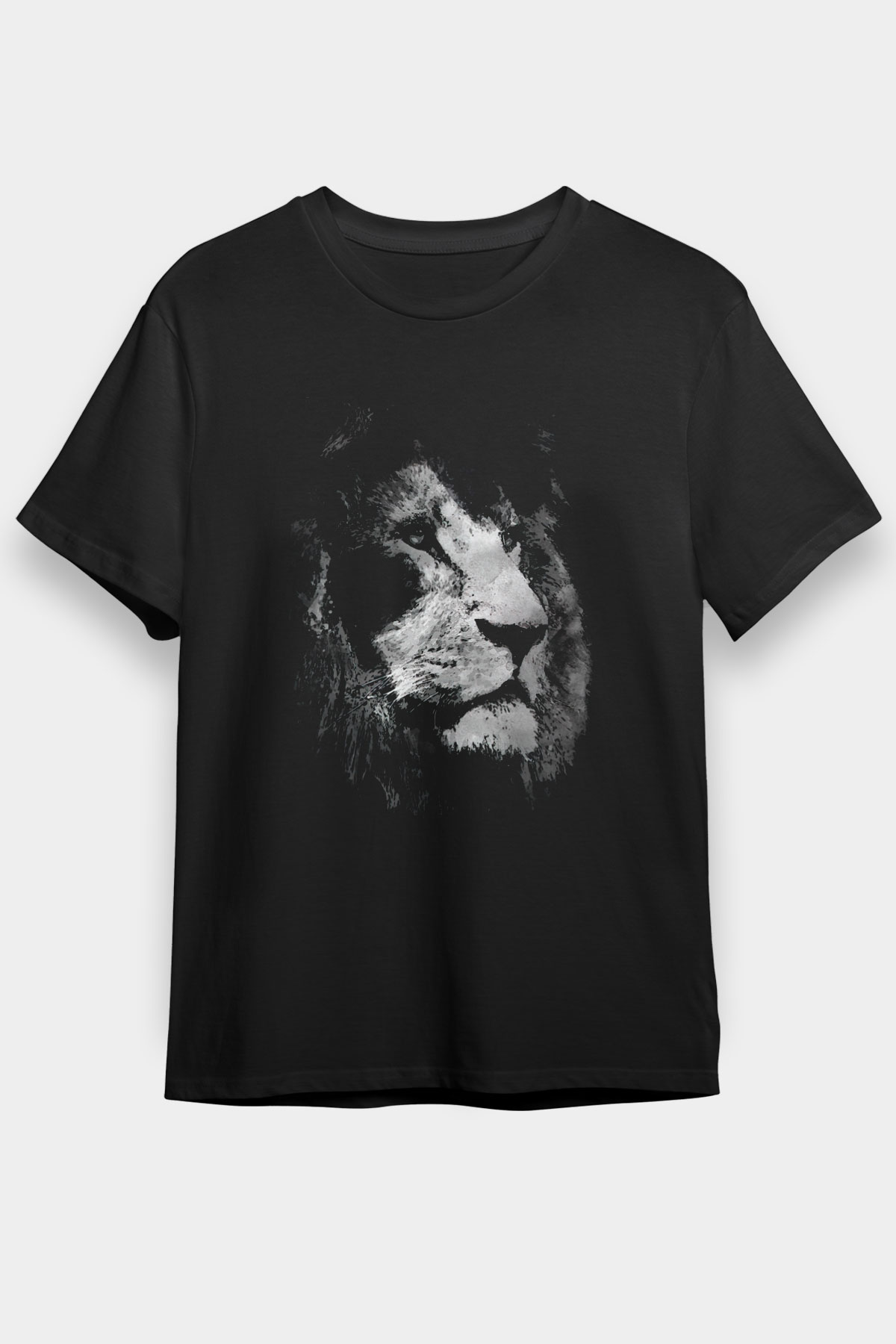 Aslan Siyah Unisex Tişört T-Shirt - TişörtFabrikası
