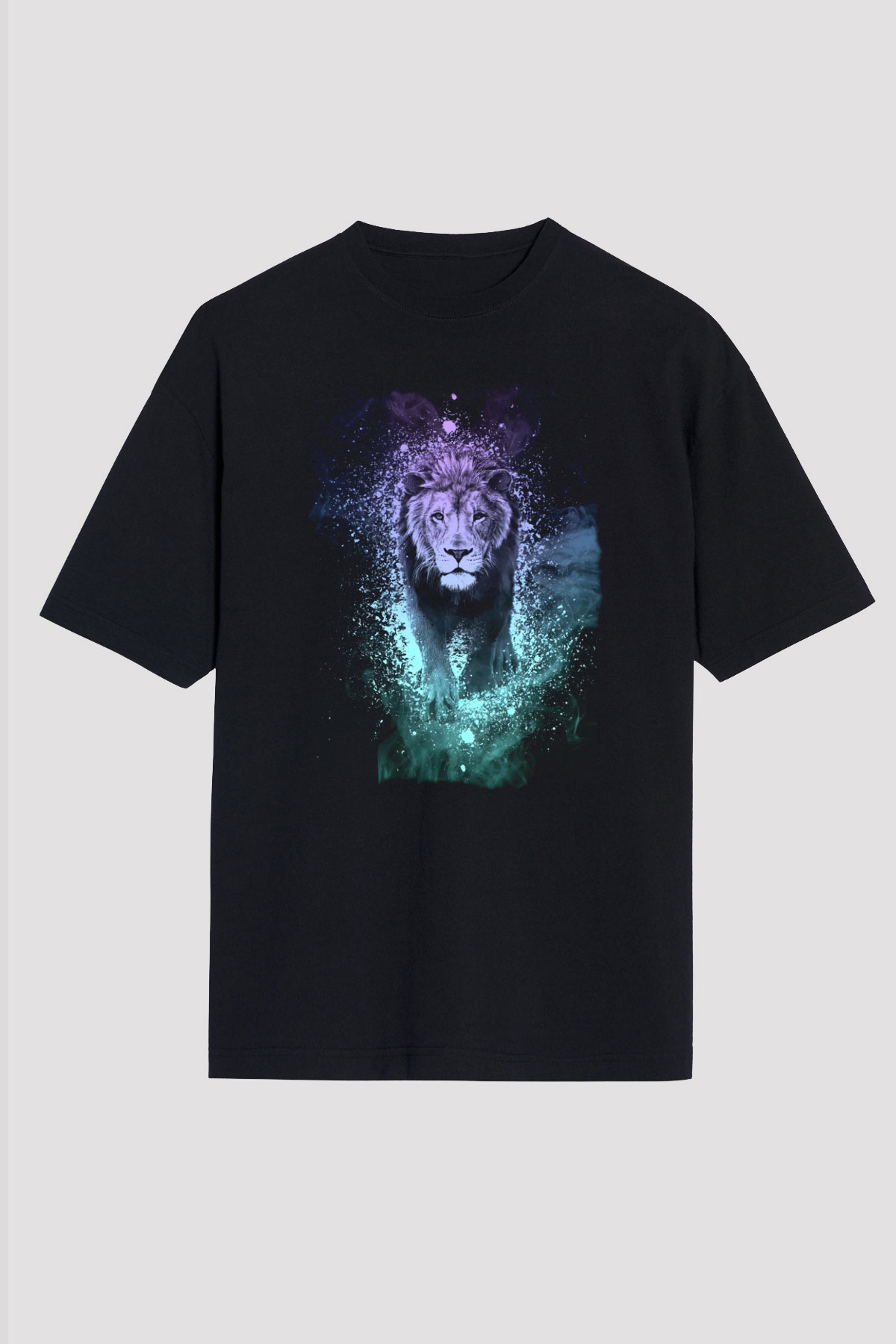Aslan Siyah Unisex Tişört T-Shirt - TişörtFabrikası