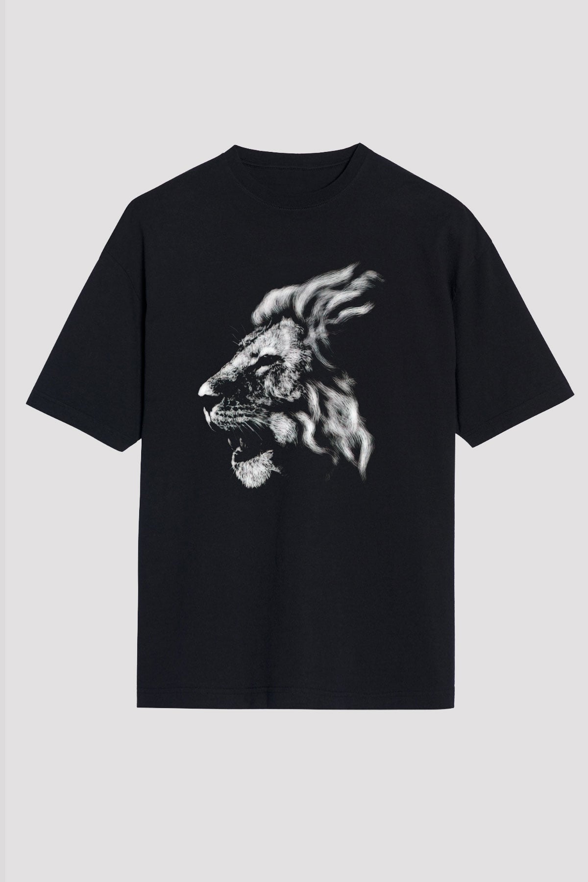 Aslan Siyah Unisex Tişört T-Shirt - TişörtFabrikası