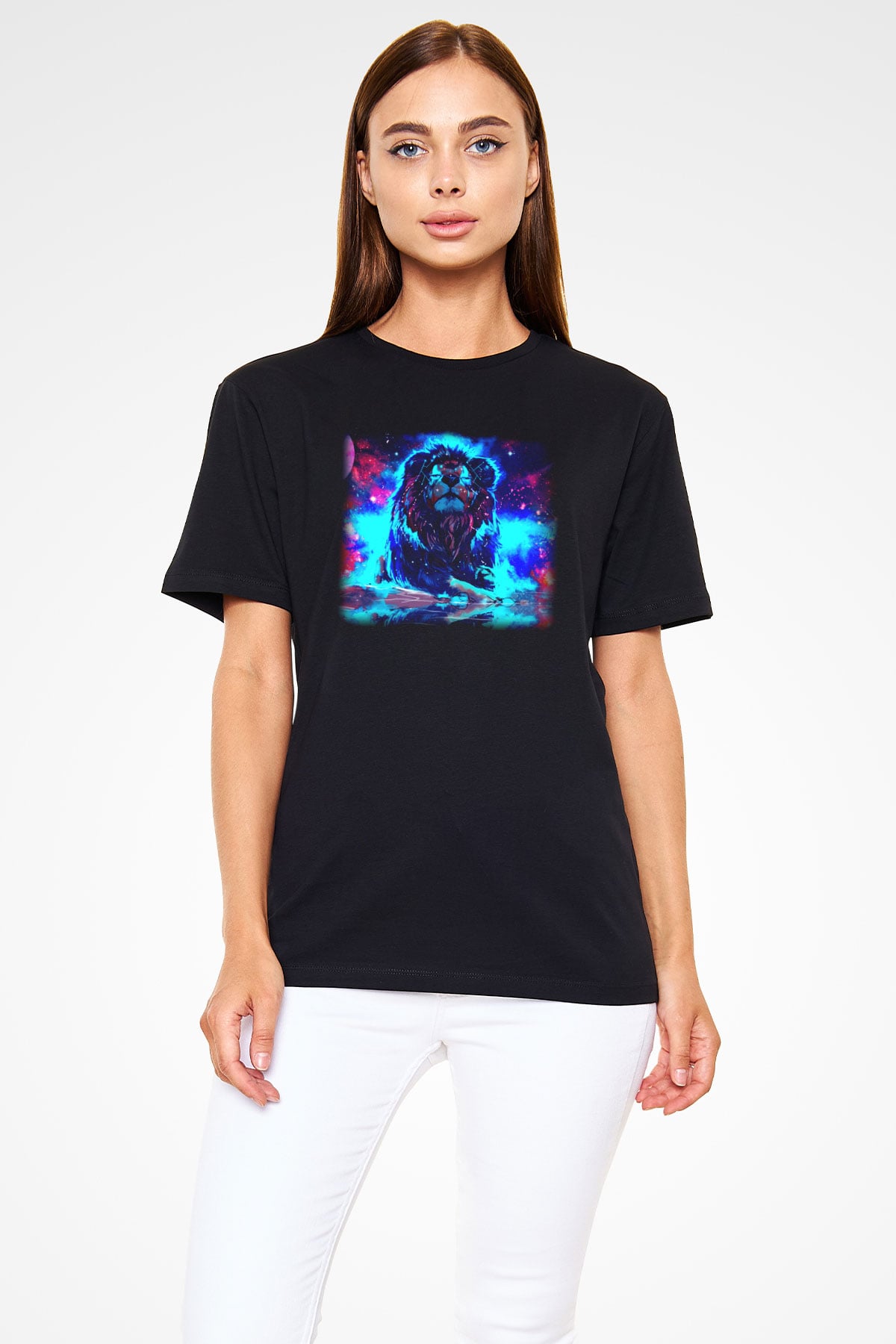 Aslan Siyah Unisex Tişört T-Shirt - TişörtFabrikası