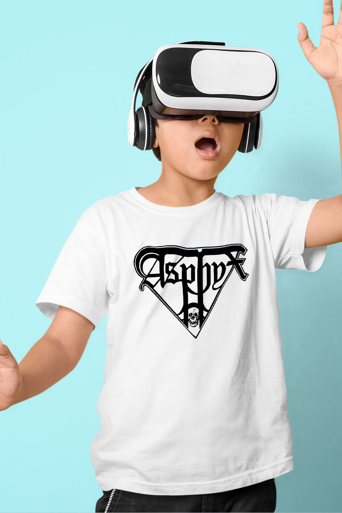 Asphyx Baskılı Beyaz Unisex Beyaz Çocuk Tişört - Tshirt