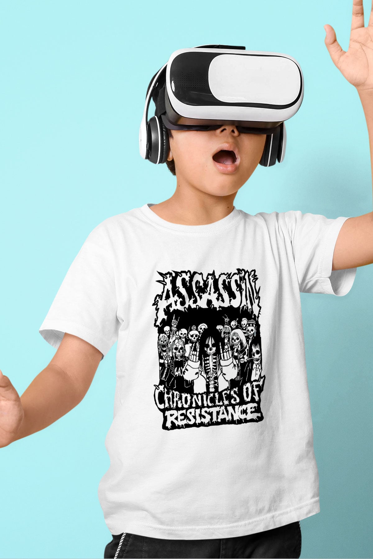 Assassin Baskılı Unisex Beyaz Çocuk Tişört