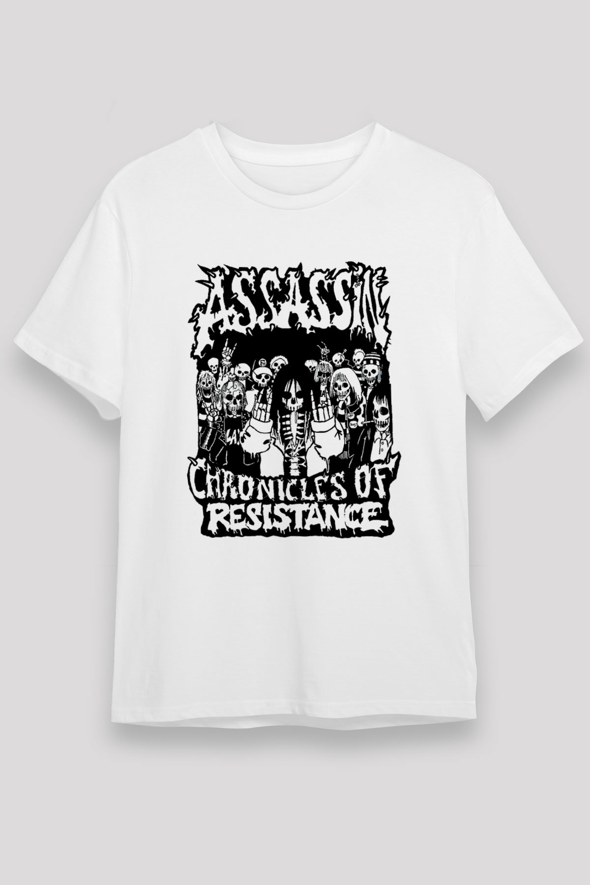 Assassin Baskılı Unisex Beyaz Tişört