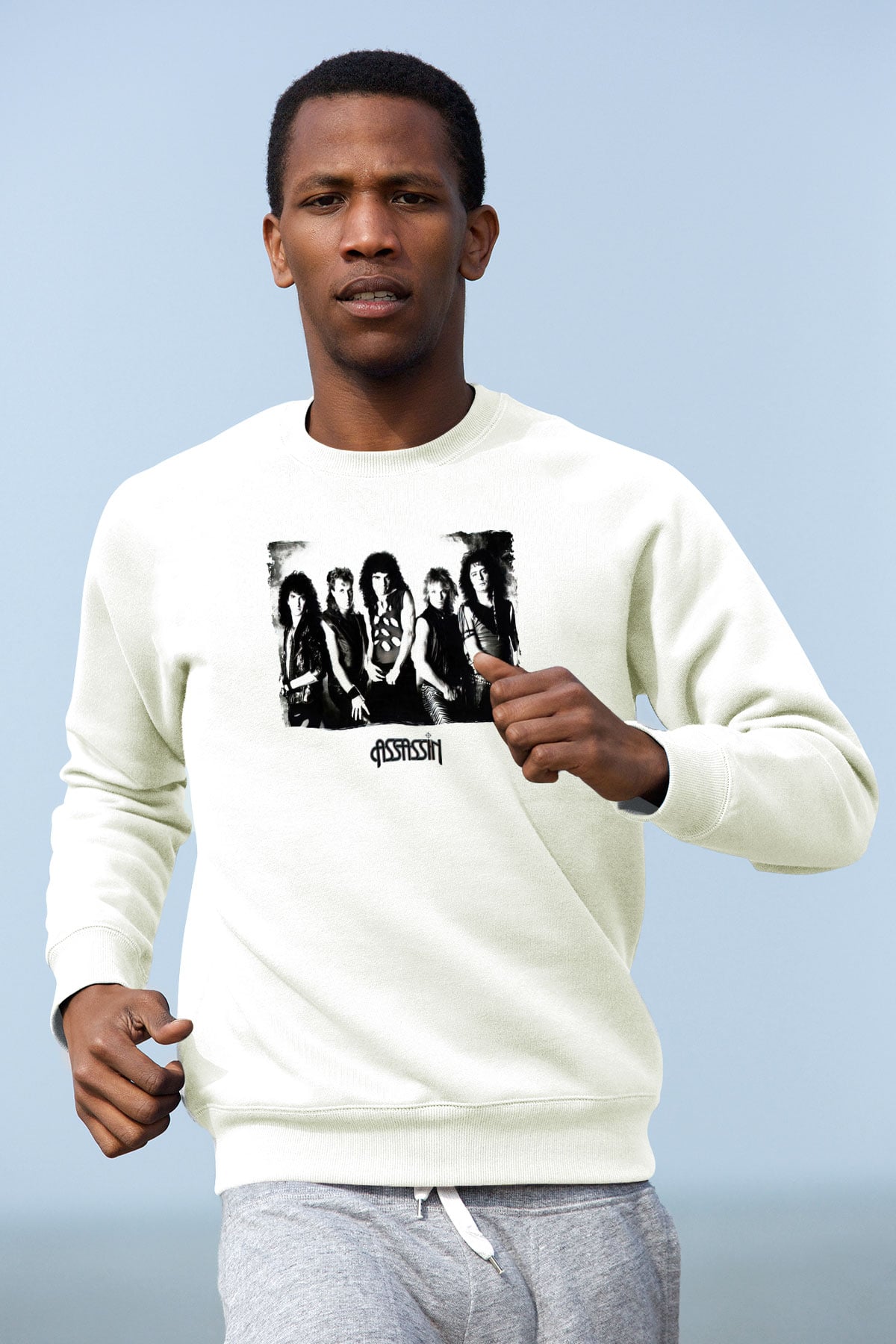 Assassin Beyaz Unisex Sweatshirt