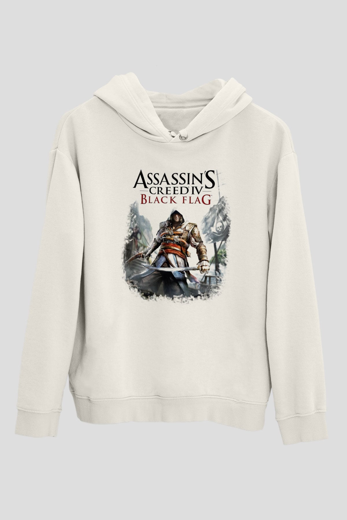 Assassin's Creed Beyaz Unisex Kapşonlu Sweatshirt