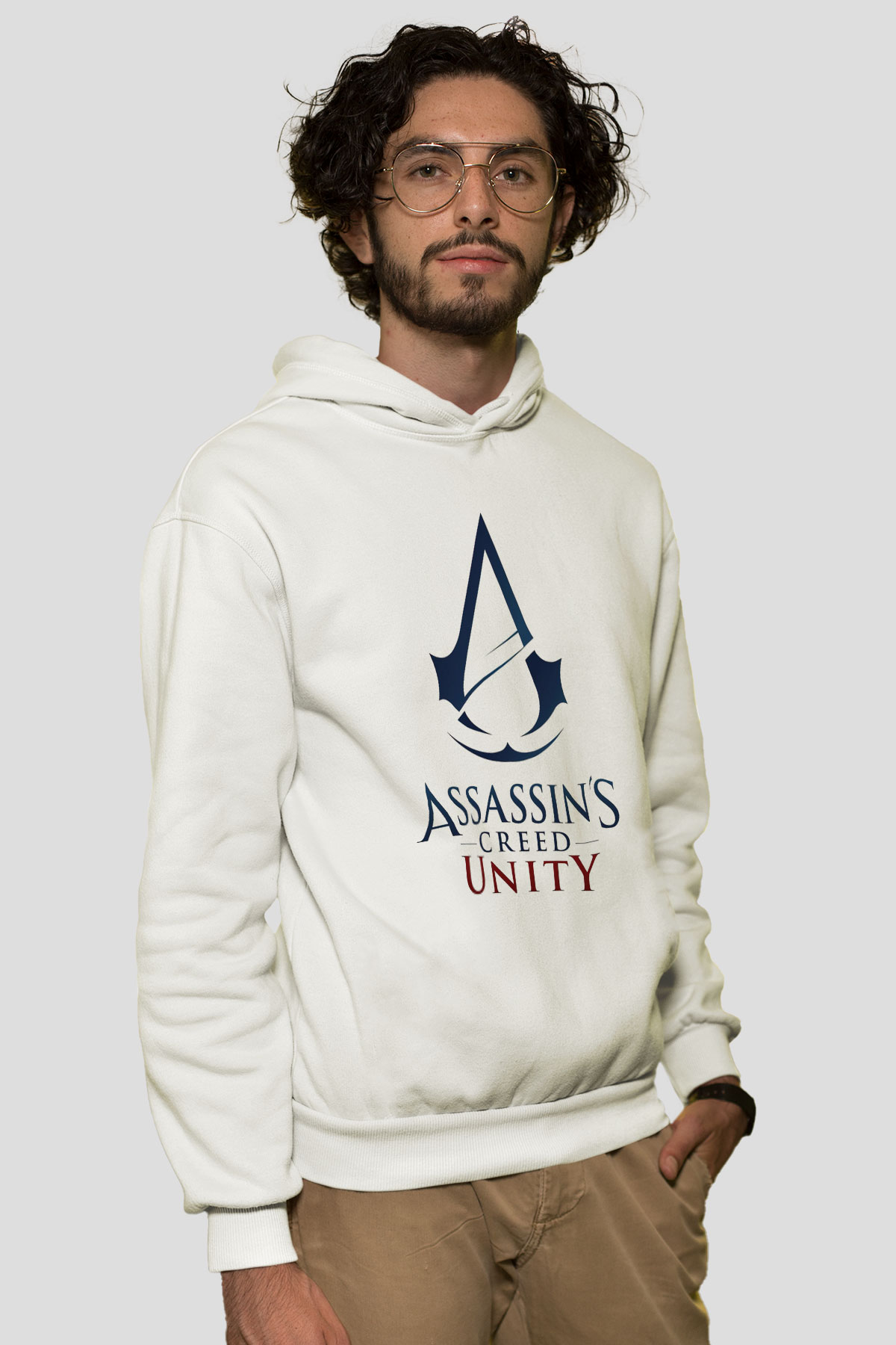 Assassin's Creed Beyaz Unisex Kapşonlu Sweatshirt