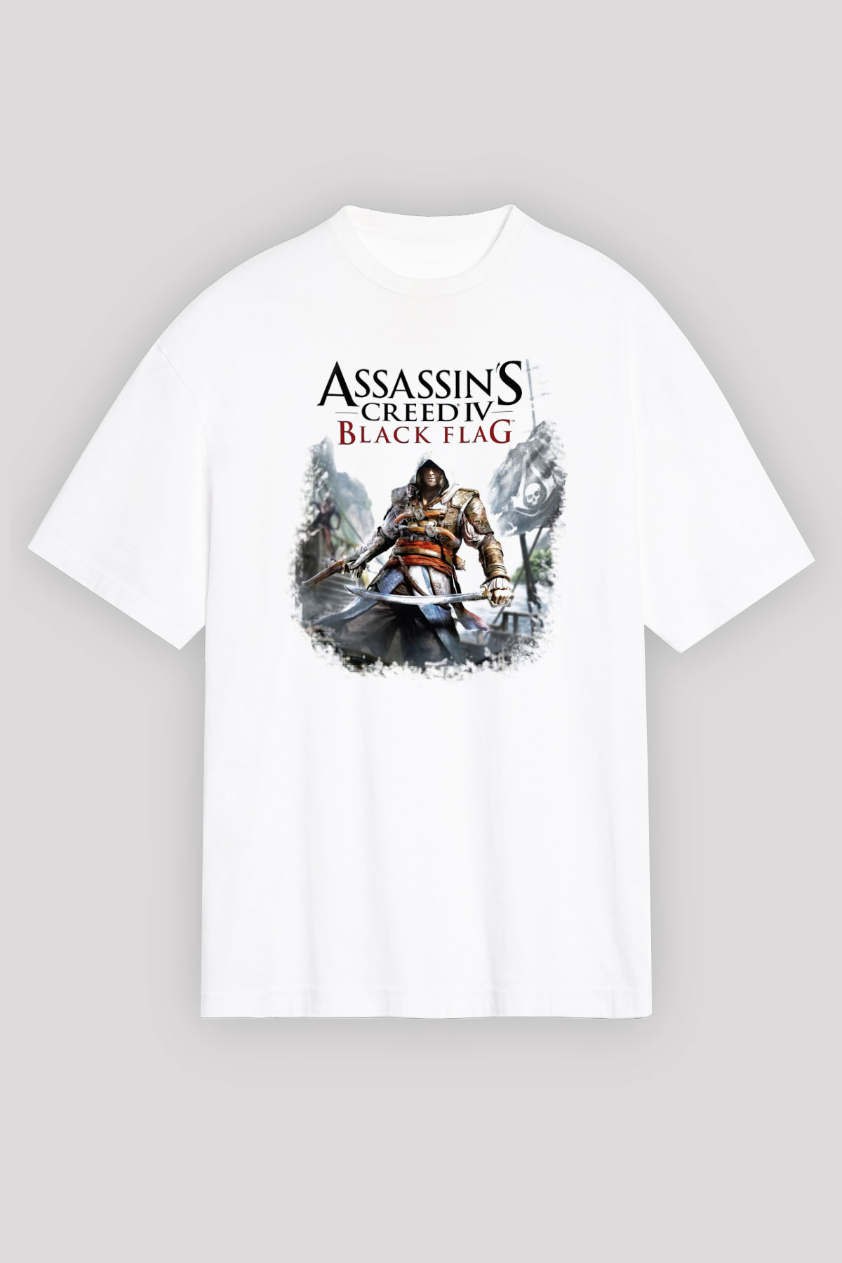 Assassin's Creed Beyaz Unisex Oversize Tişört T-Shirt