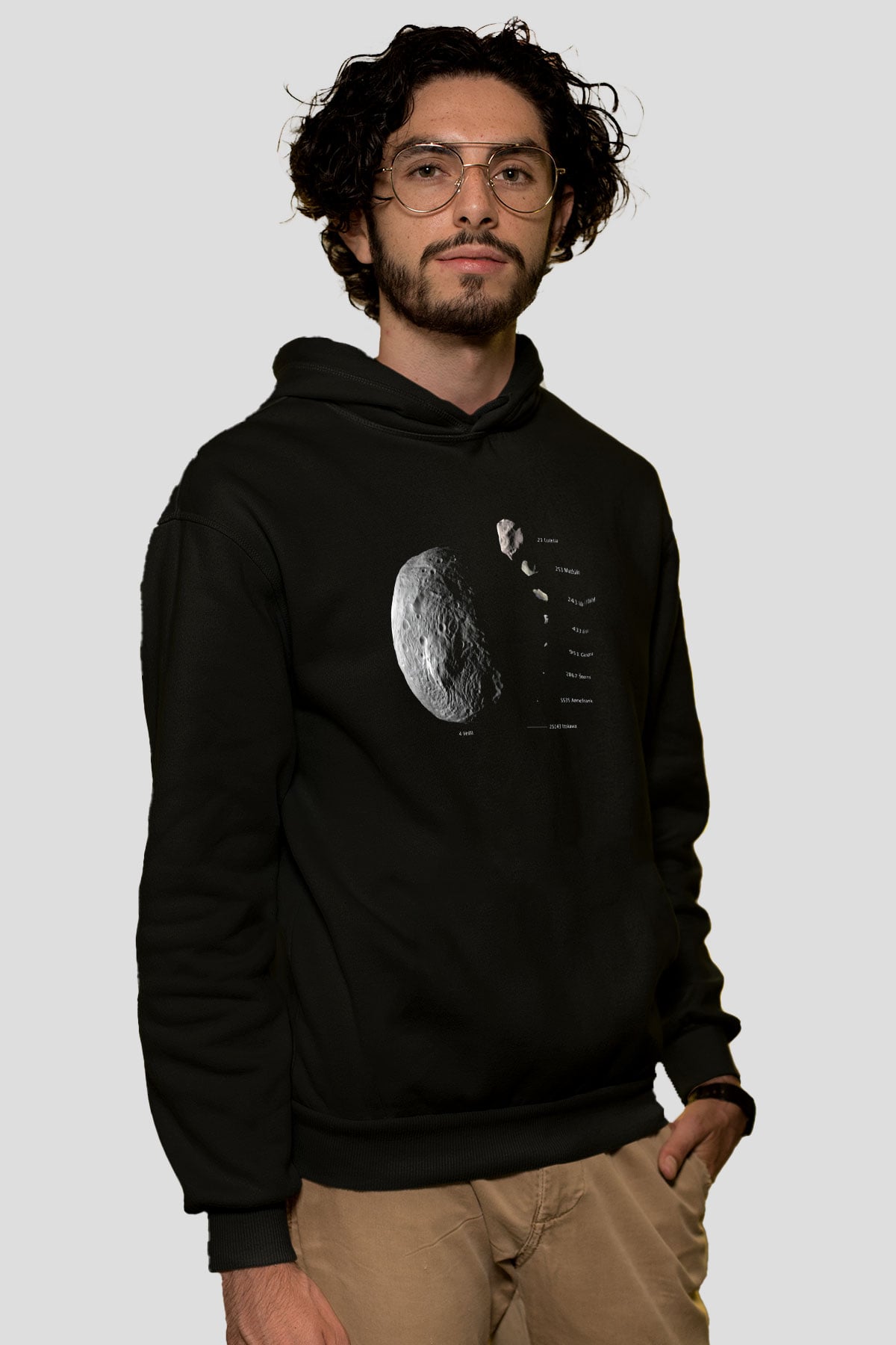 Asteroit Siyah Unisex Hoodie