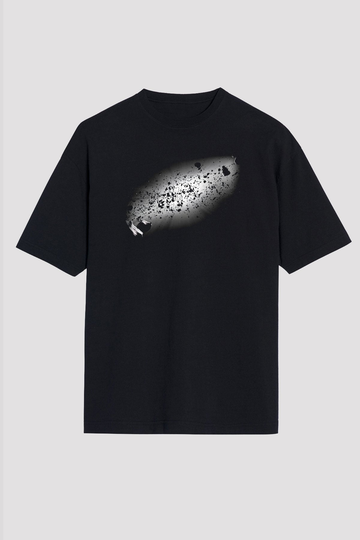 Asteroit Siyah Unisex Oversize Tişört T-Shirt