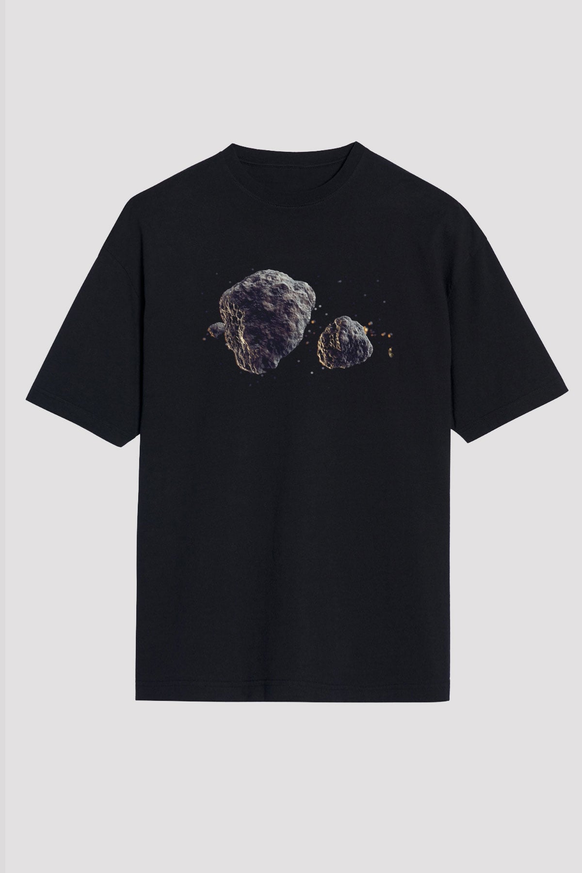 Asteroit Siyah Unisex Tişört T-Shirt - TişörtFabrikası
