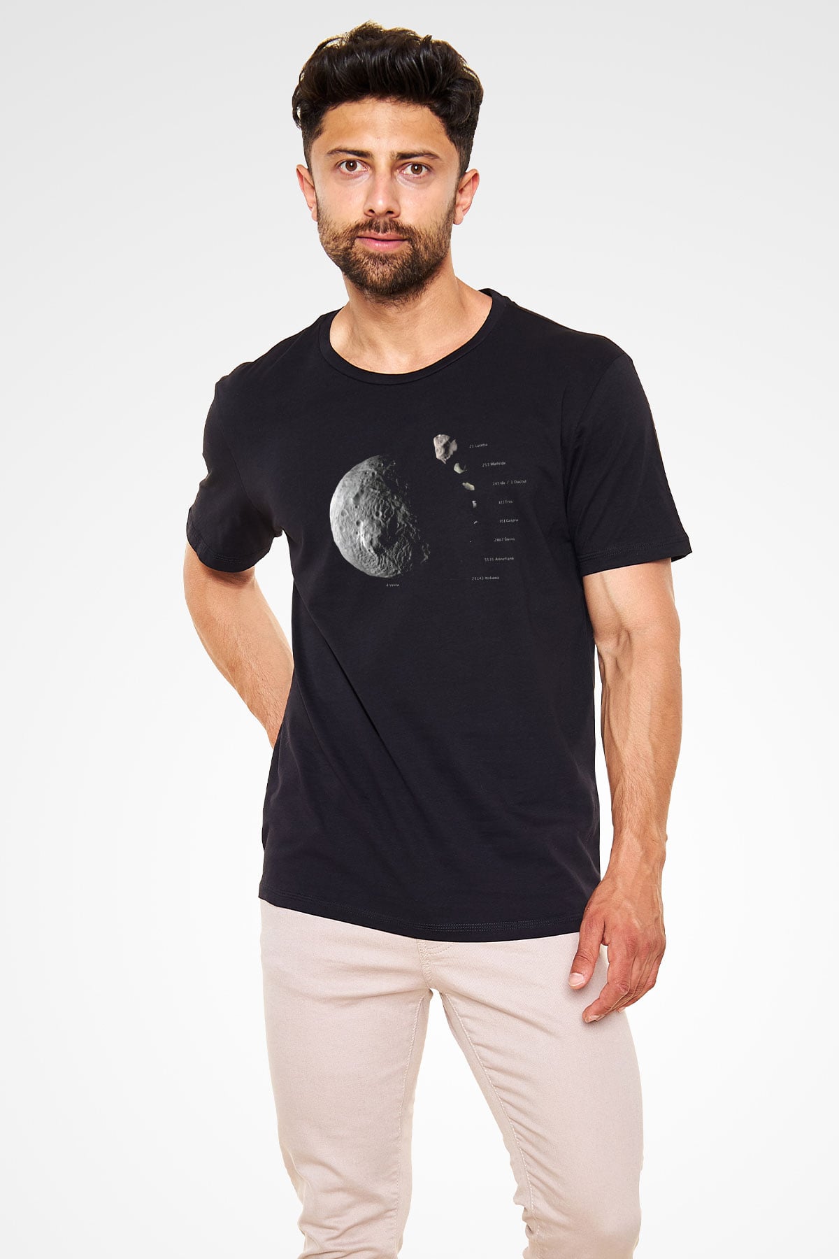 Asteroit Siyah Unisex Tişört T-Shirt - TişörtFabrikası