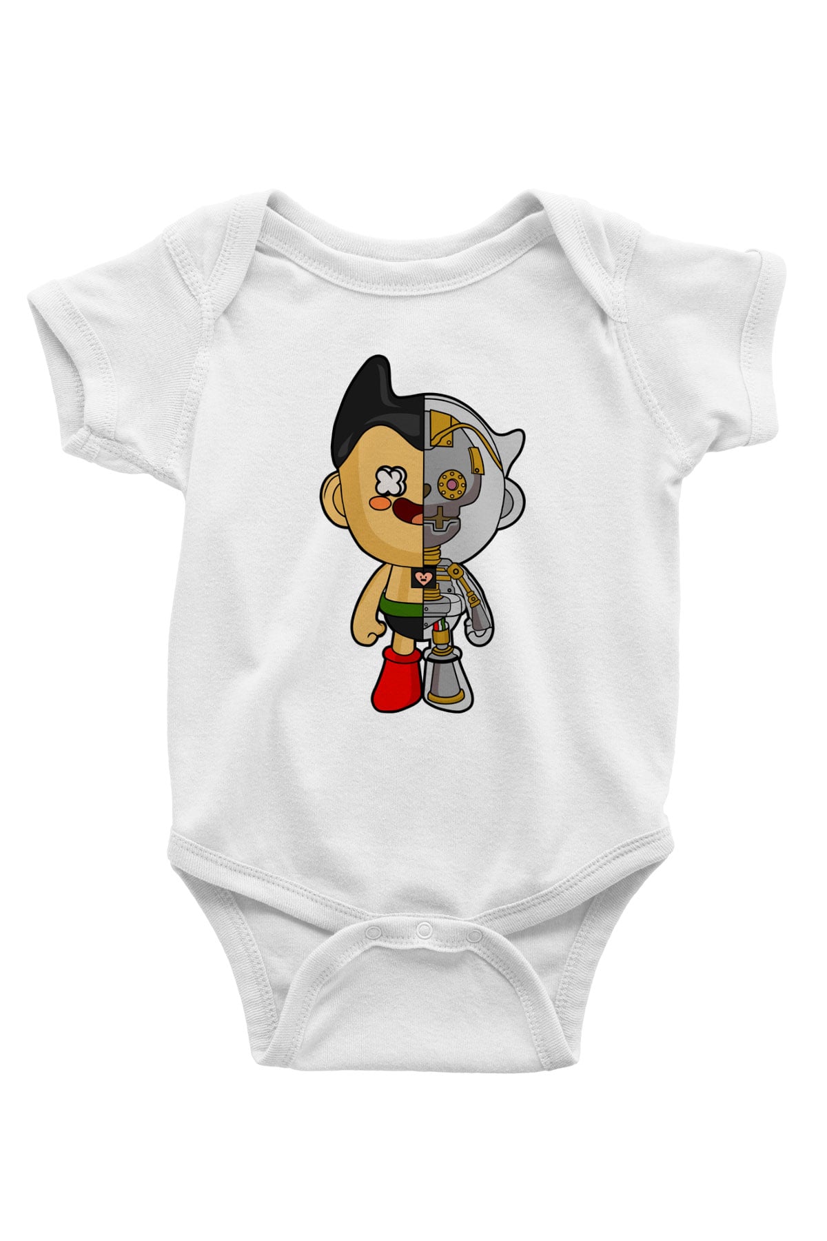 Astroboy Baskılı Unisex Beyaz Bebek Body - Zıbın