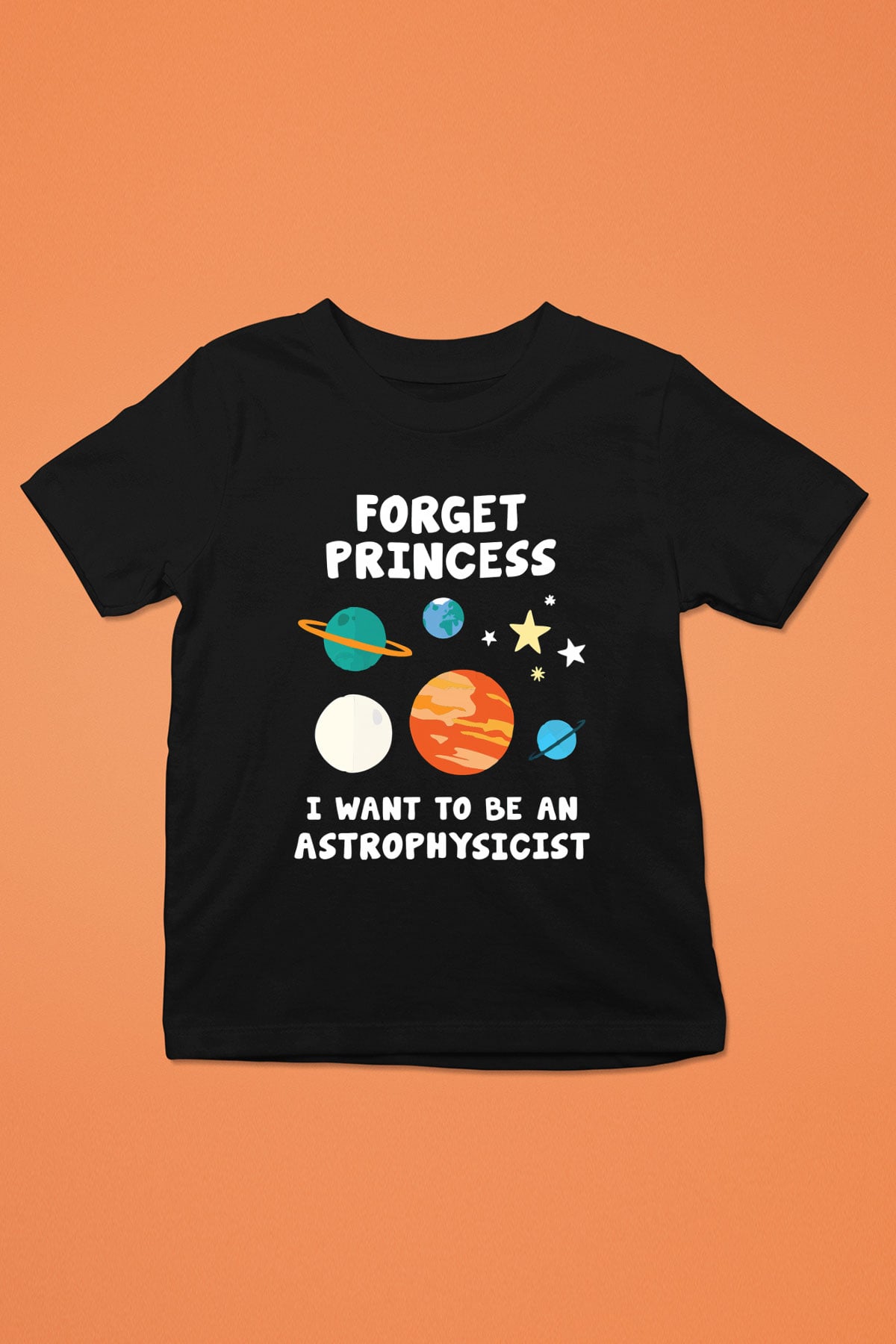 Astrofizikçi Baskılı Siyah Unisex Çocuk Tişört