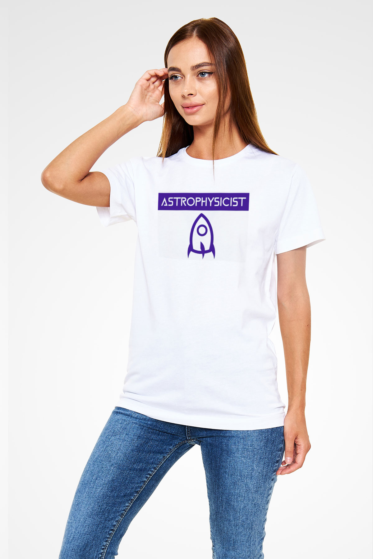 Astrofizikçi Beyaz Unisex Tişört T-Shirt - TişörtFabrikası