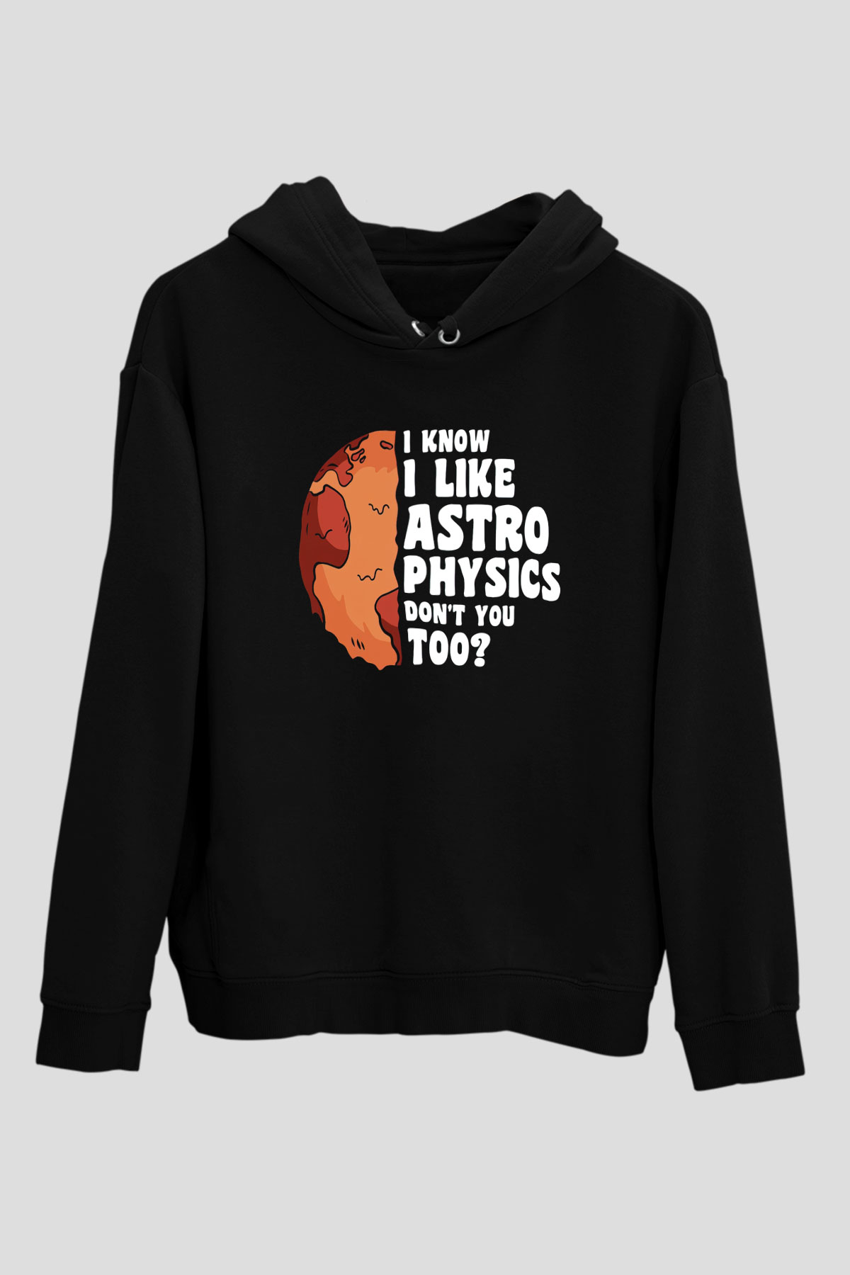 Astrofizikçi Siyah Unisex Kapüşonlu Sweatshirt