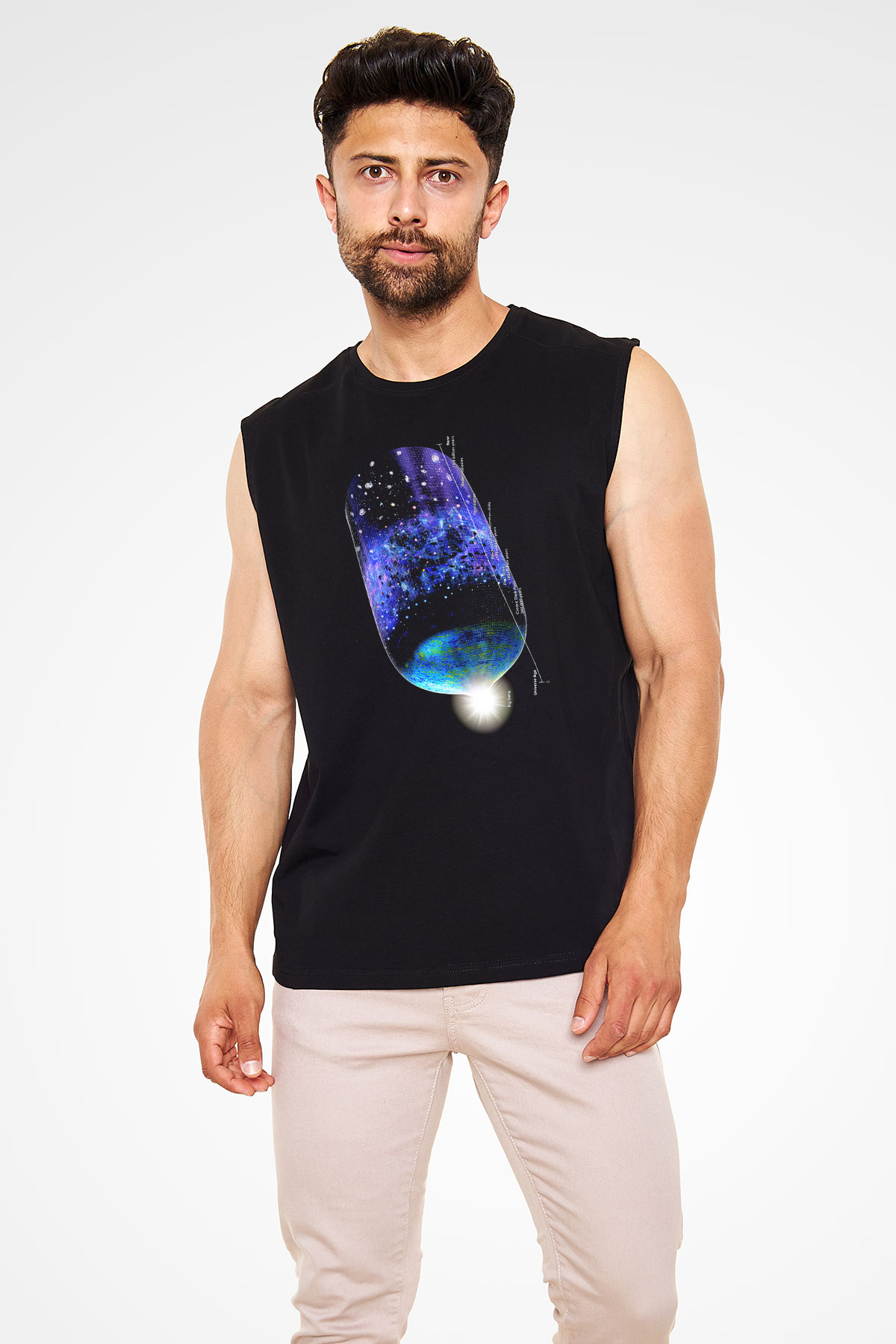 Astrofizikçi Siyah Unisex Kolsuz Tişört