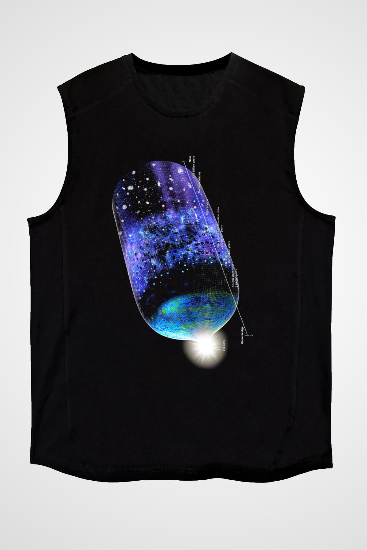 Astrofizikçi Siyah Unisex Kolsuz Tişört