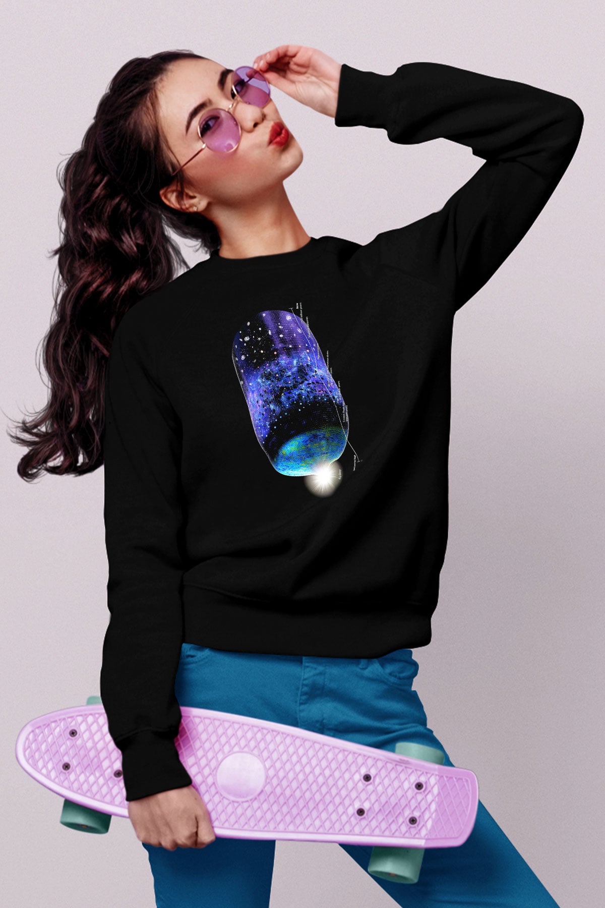 Astrofizikçi Siyah Unisex Sweatshirt