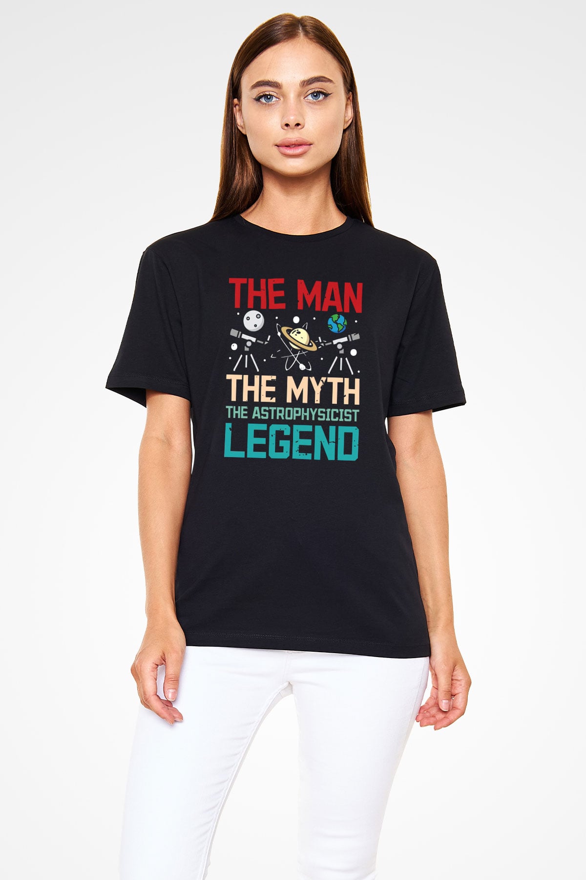 Astrofizikçi Siyah Unisex Tişört T-Shirt - TişörtFabrikası