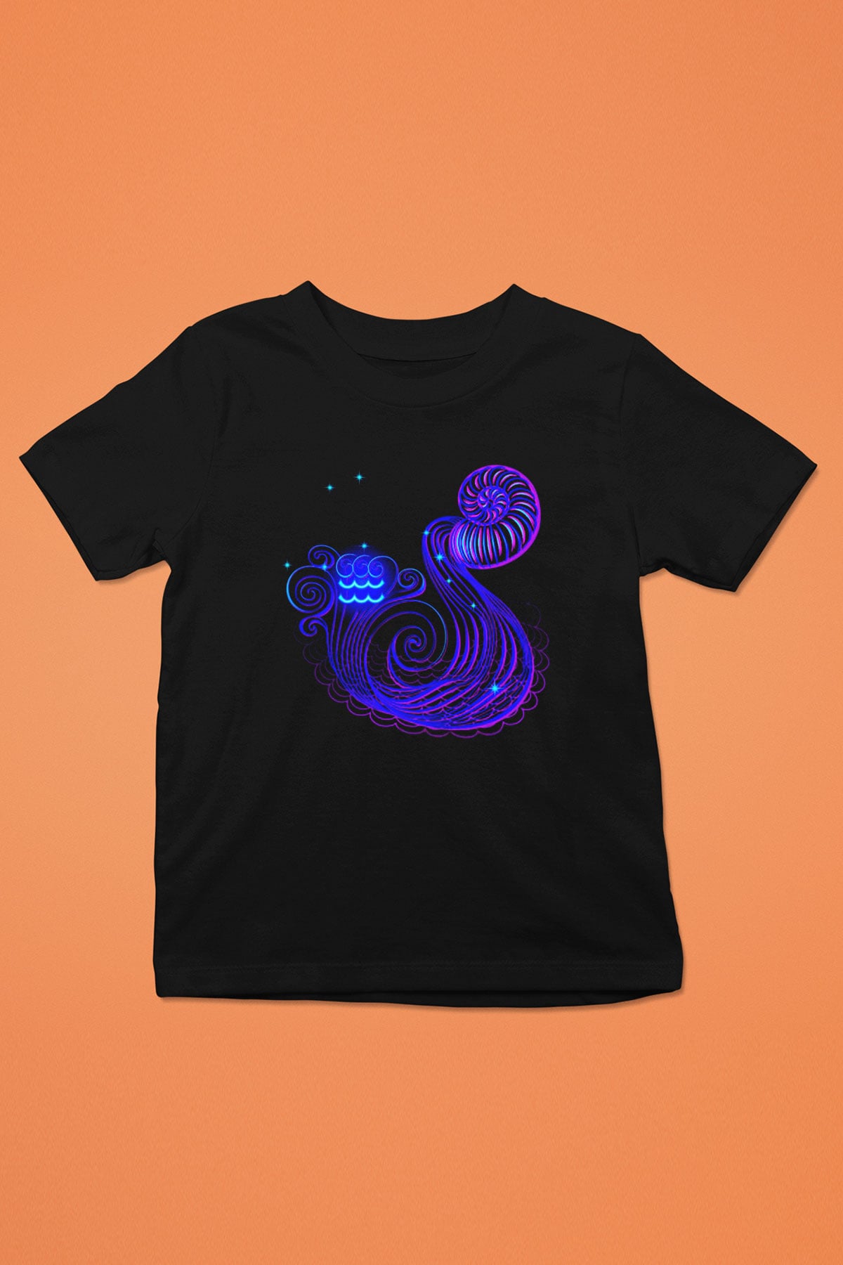 Astrolog Baskılı Siyah Unisex Çocuk Tişört