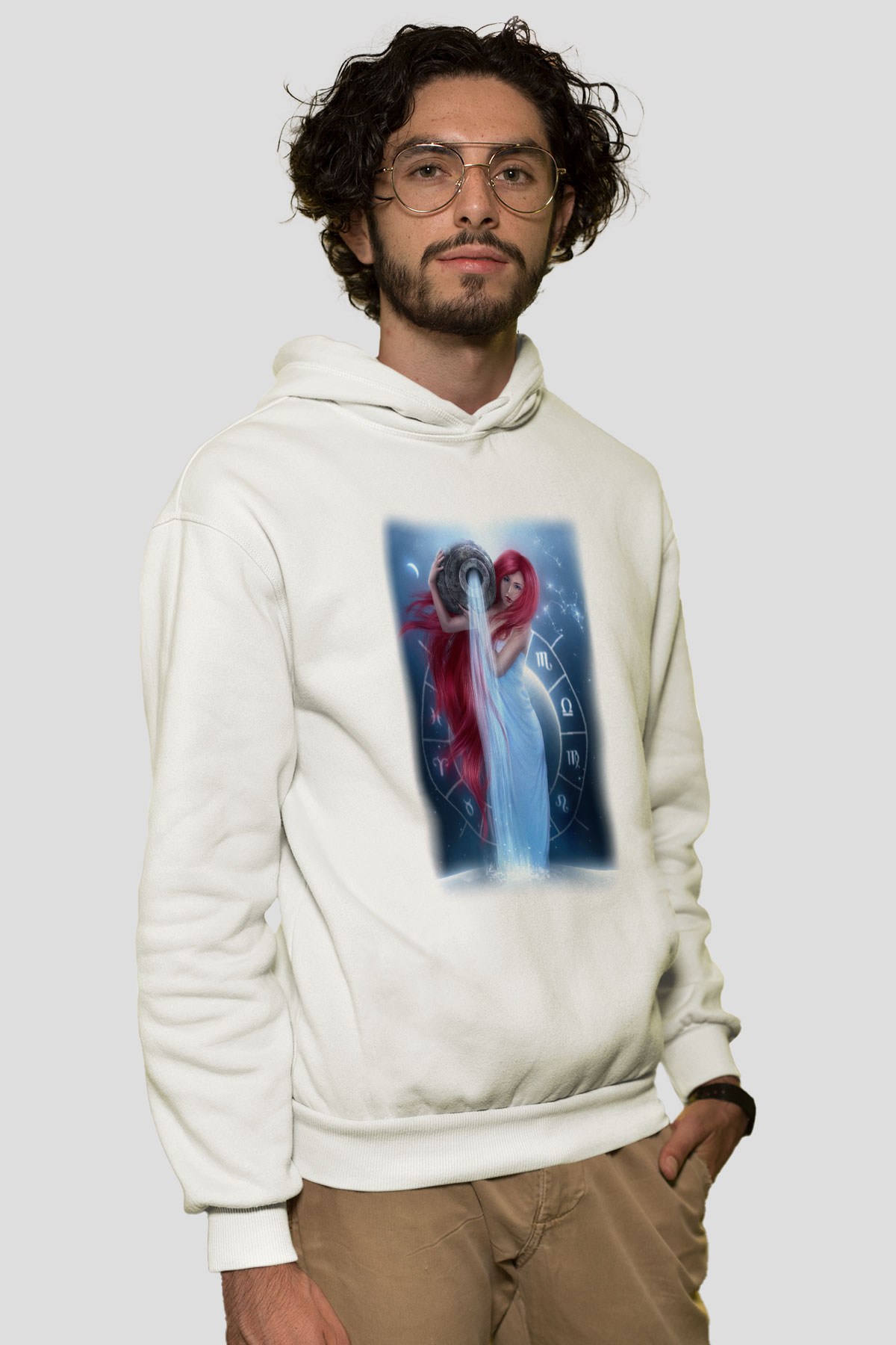 Astrolog Beyaz Unisex Hoodie