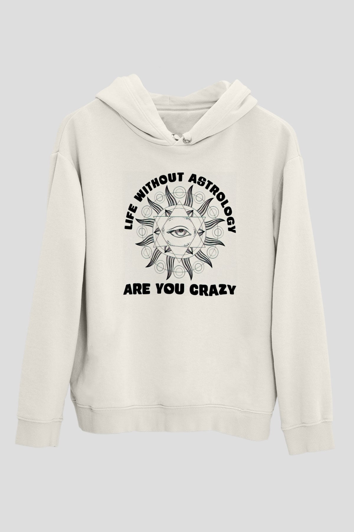 Astrolog Beyaz Unisex Kapüşonlu Sweatshirt