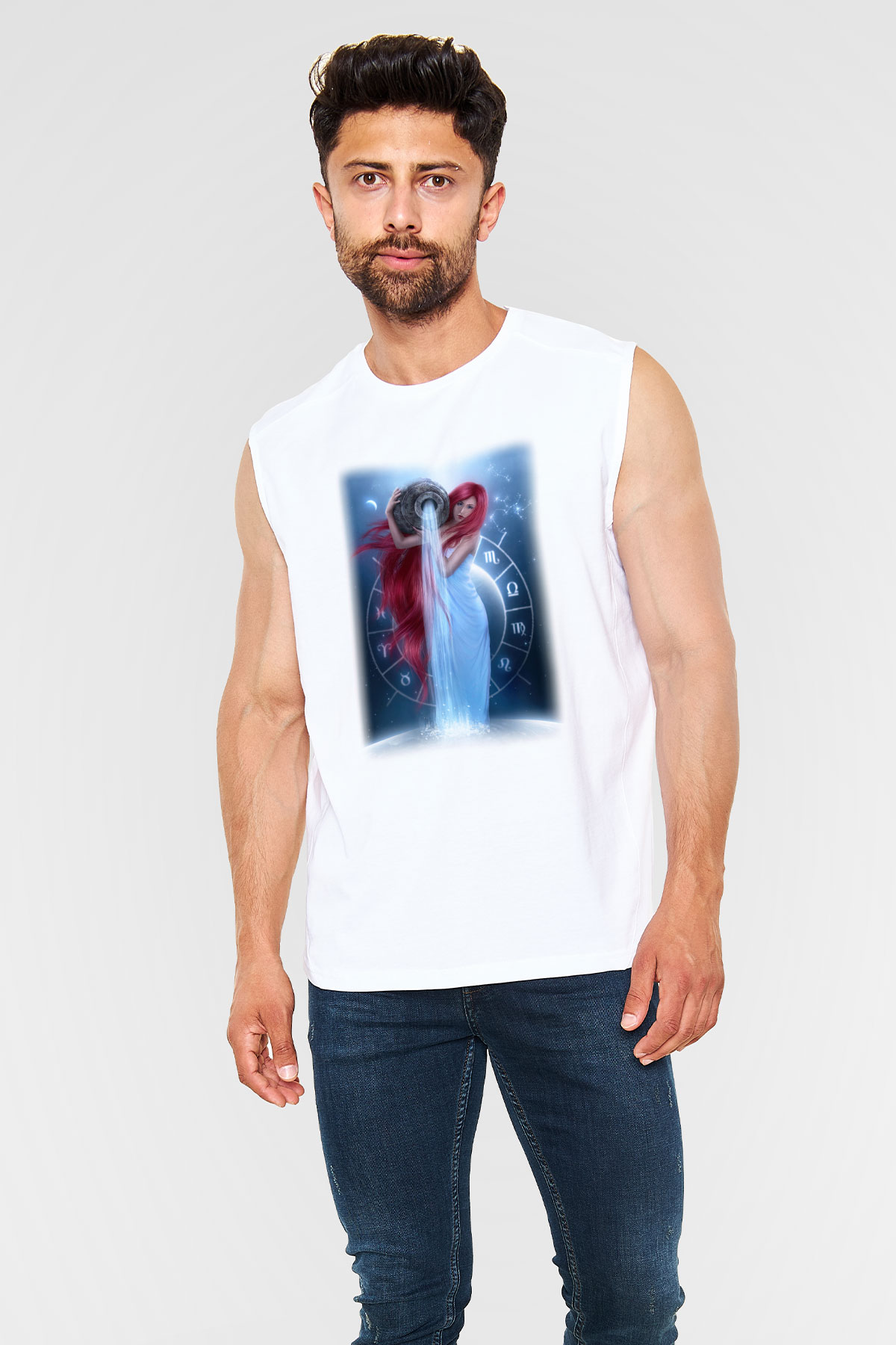 Astrolog Beyaz Unisex Kolsuz Tişört