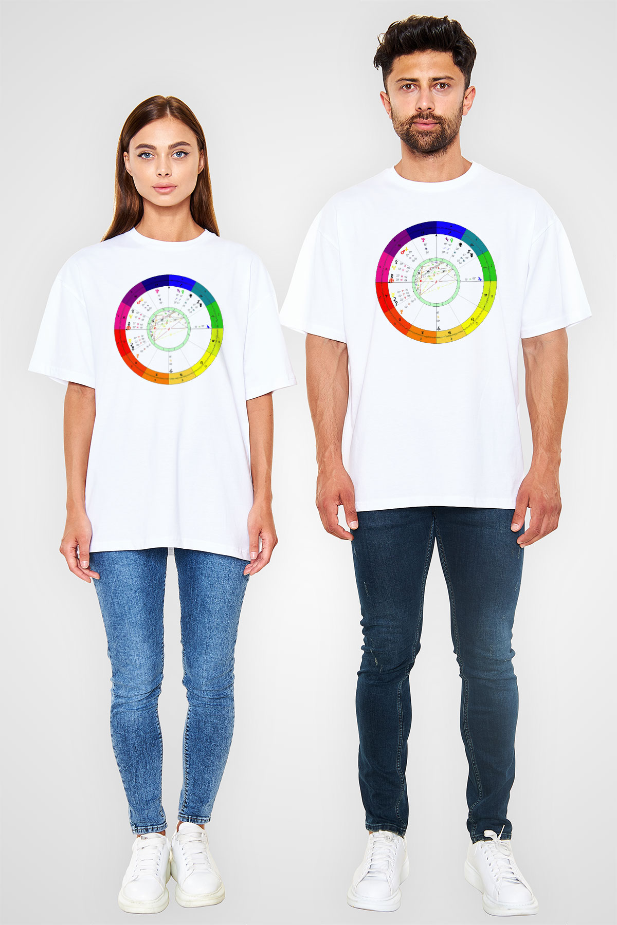 Astrolog Beyaz Unisex Oversize Tişört T-Shirt