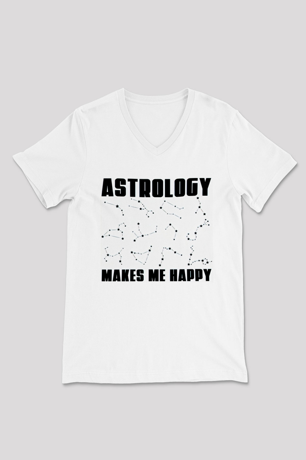 Astrolog Beyaz Unisex V Yaka Tişört