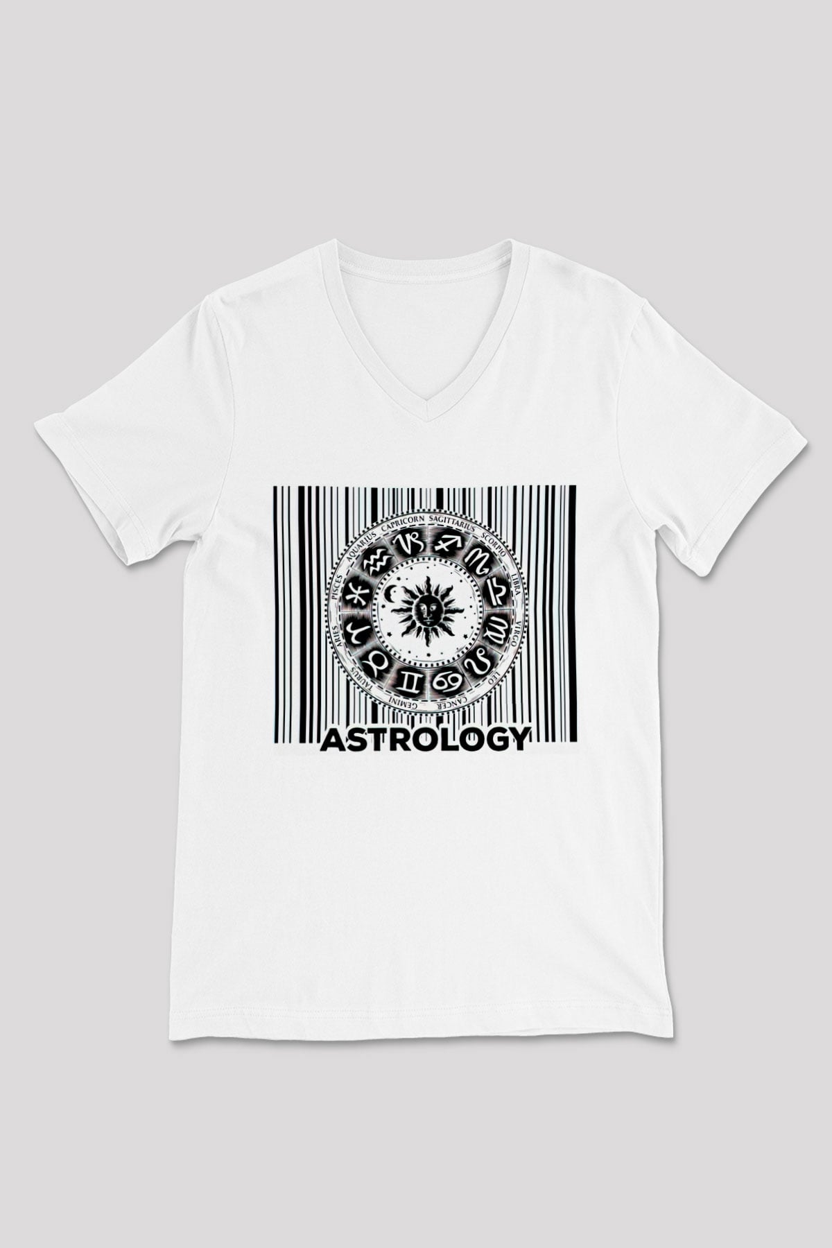 Astrolog Beyaz Unisex V Yaka Tişört