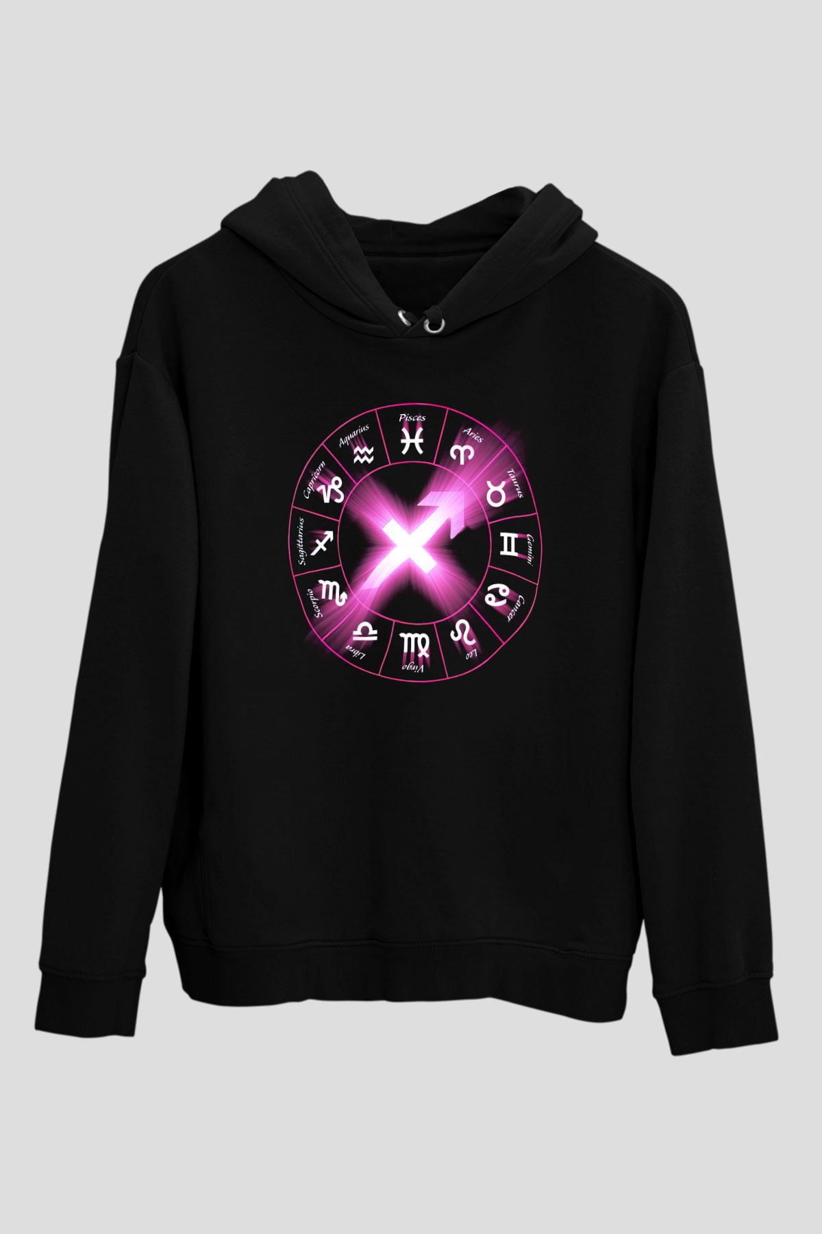 Astrolog Siyah Unisex Kapşonlu Sweatshirt
