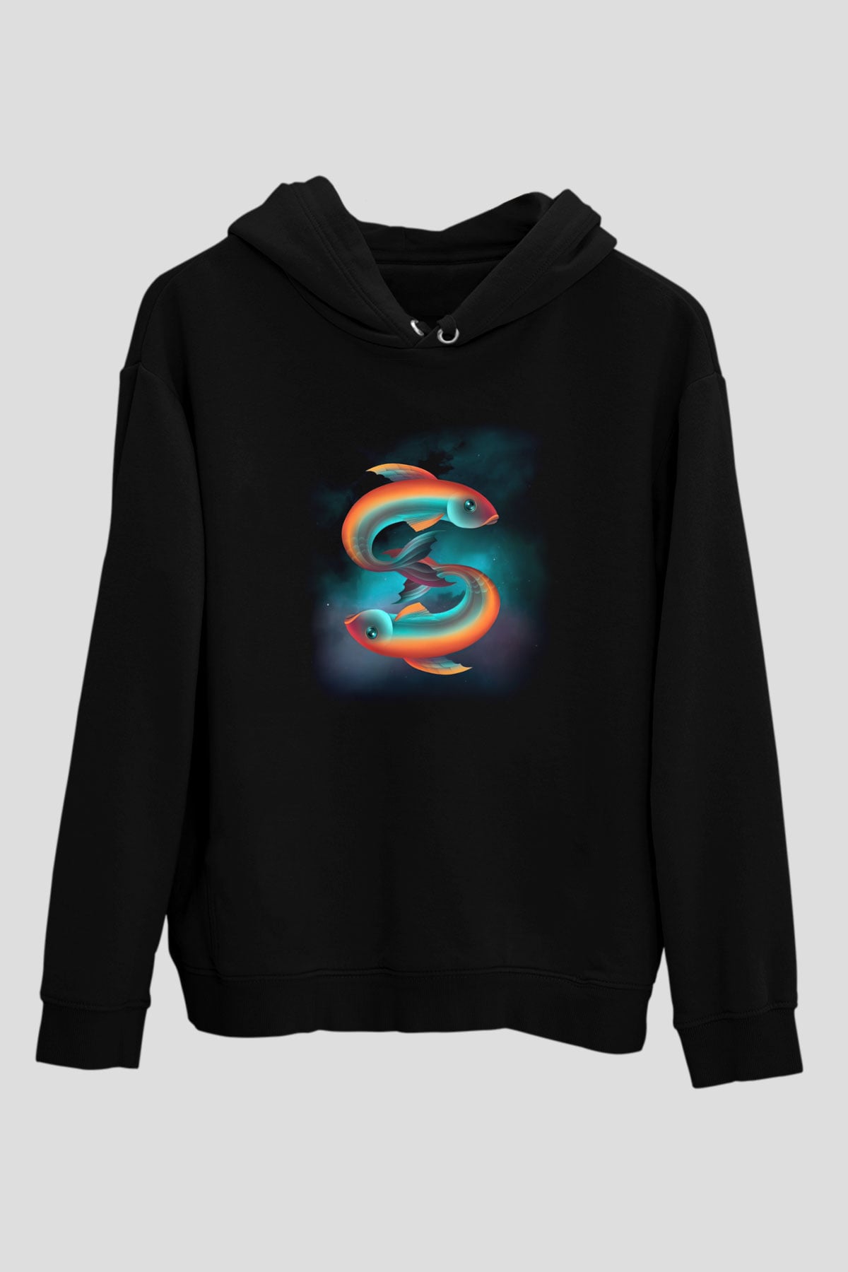 Astrolog Siyah Unisex Kapşonlu Sweatshirt