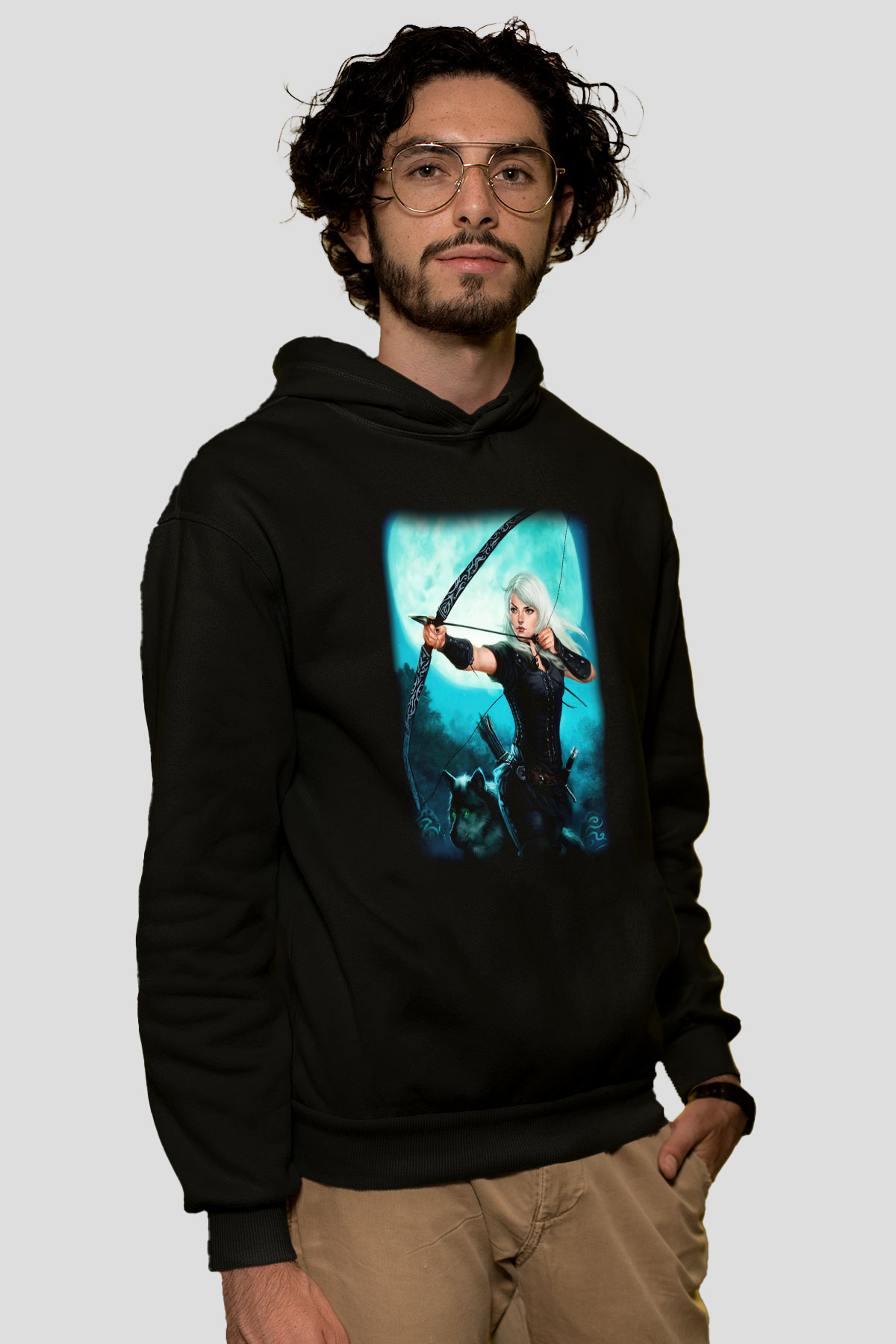 Astrolog Siyah Unisex Kapşonlu Sweatshirt