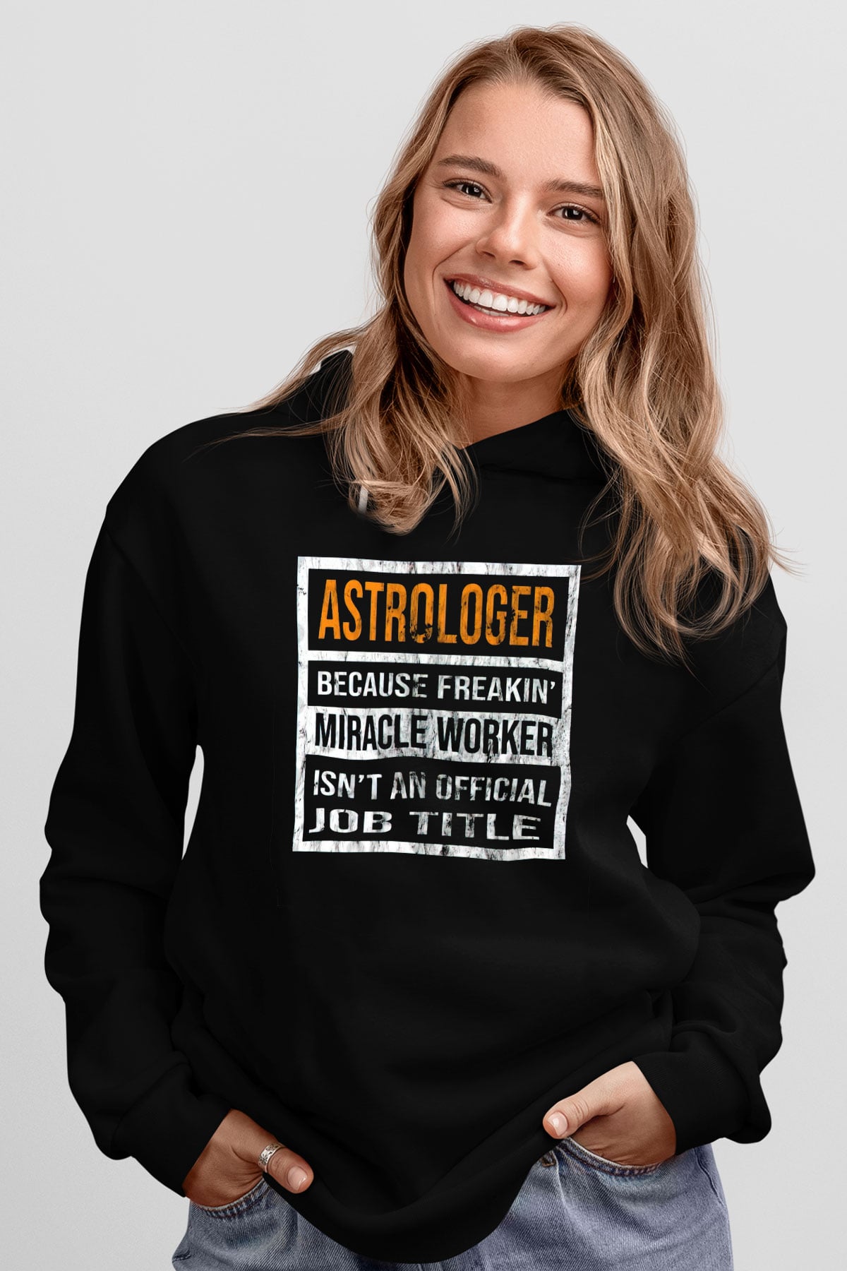Astrolog Siyah Unisex Kapüşonlu Sweatshirt