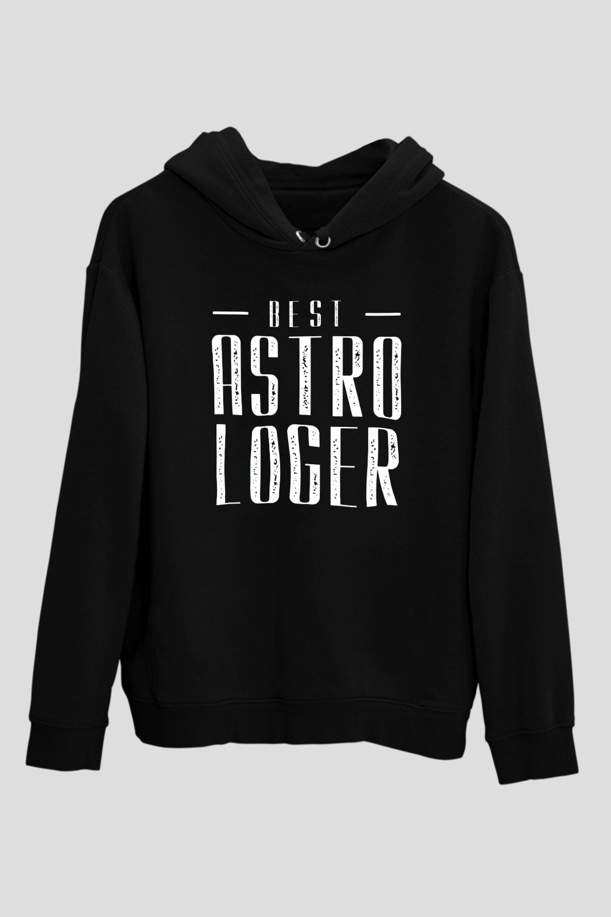 Astrolog Siyah Unisex Kapüşonlu Sweatshirt