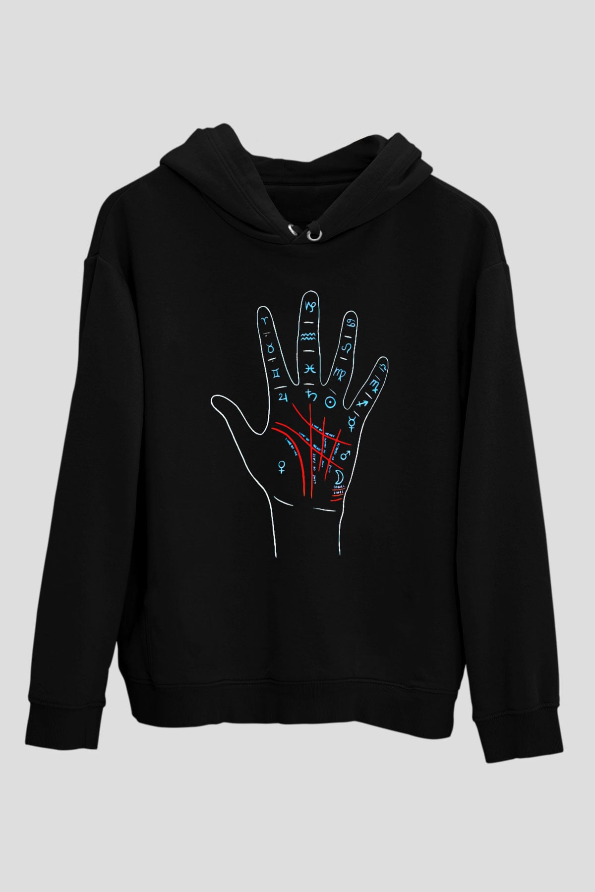 Astrolog Siyah Unisex Kapüşonlu Sweatshirt