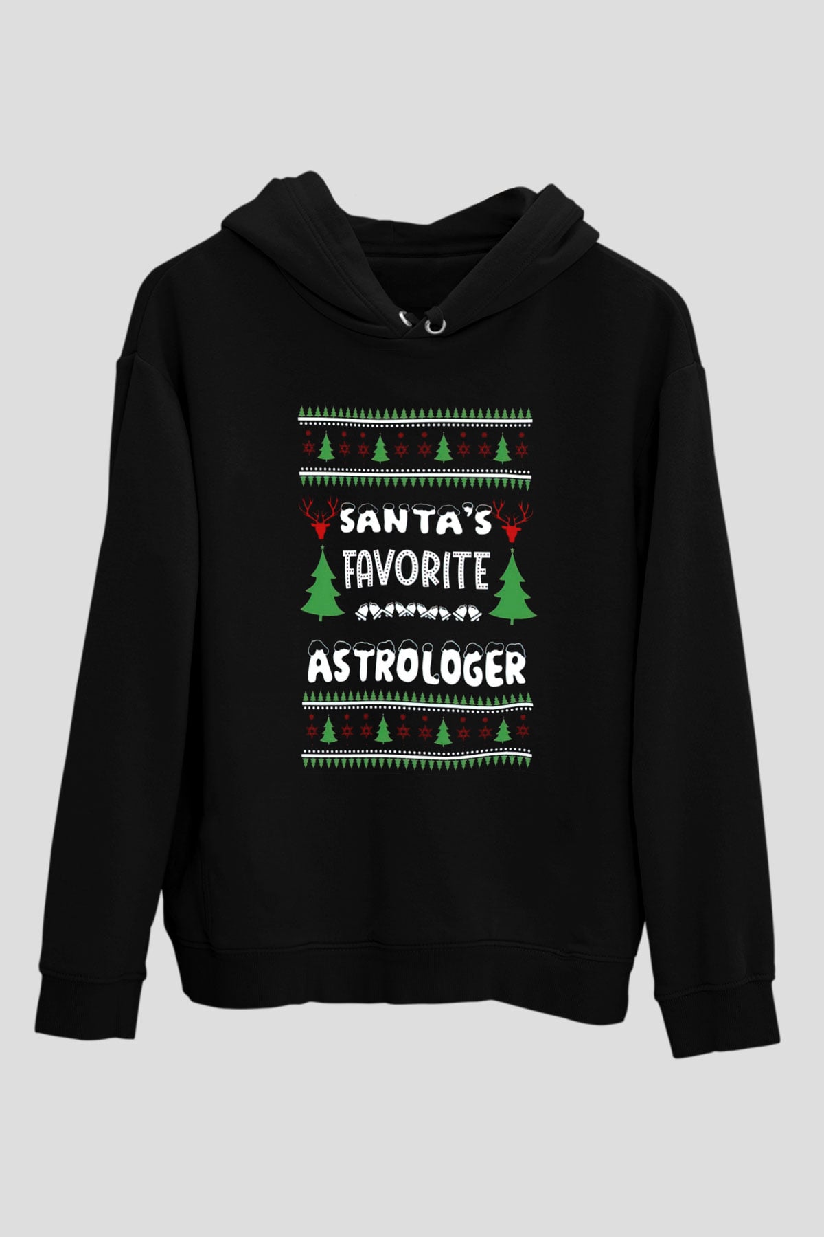 Astrolog Siyah Unisex Kapüşonlu Sweatshirt