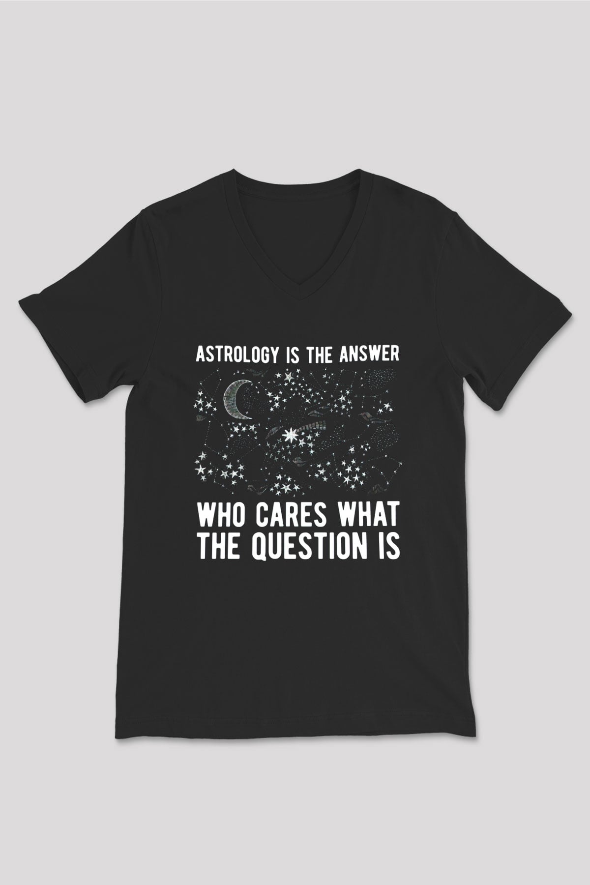 Astrolog Siyah Unisex V Yaka Tişört