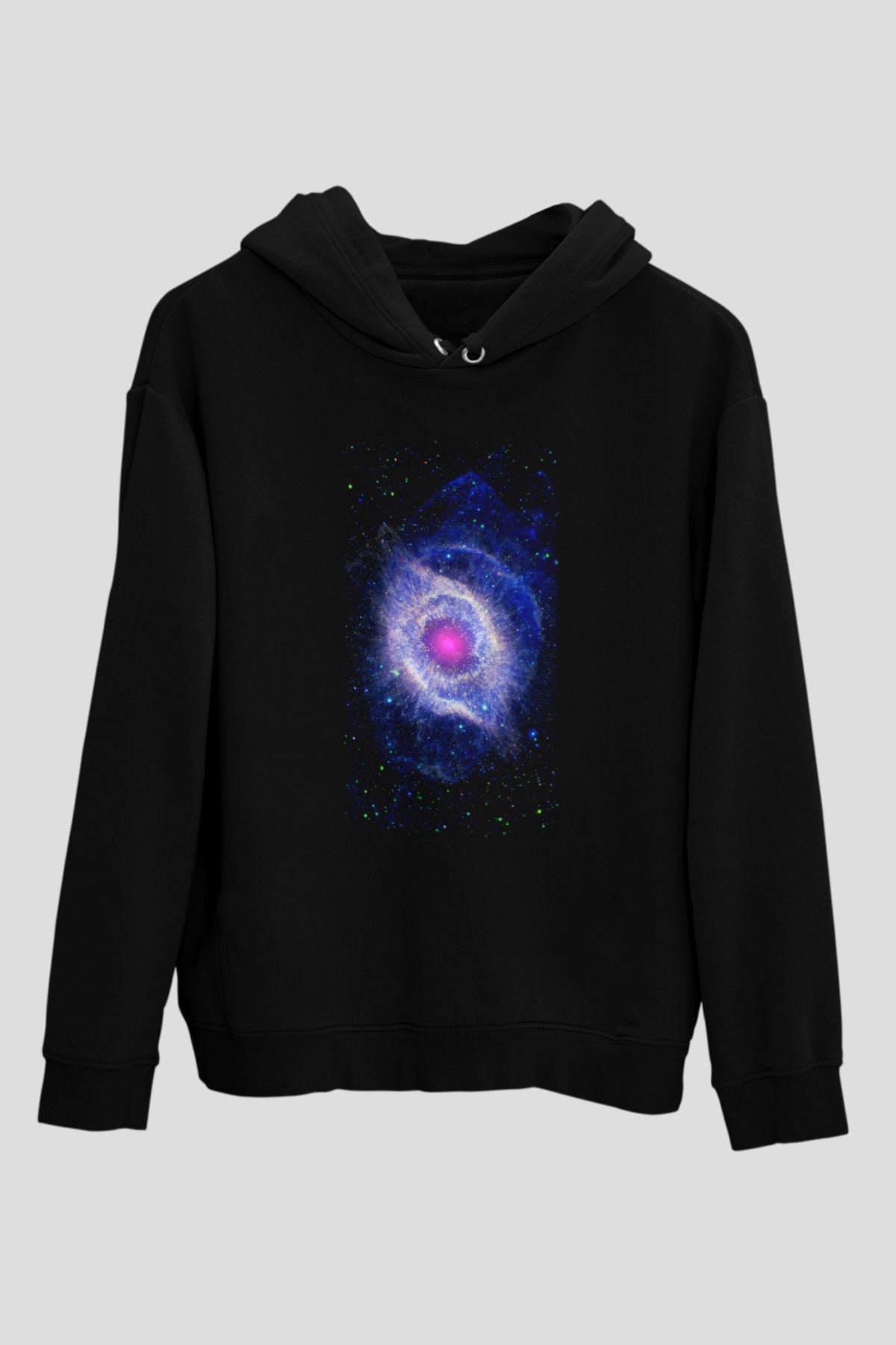 Astronom Siyah Unisex Kapşonlu Sweatshirt