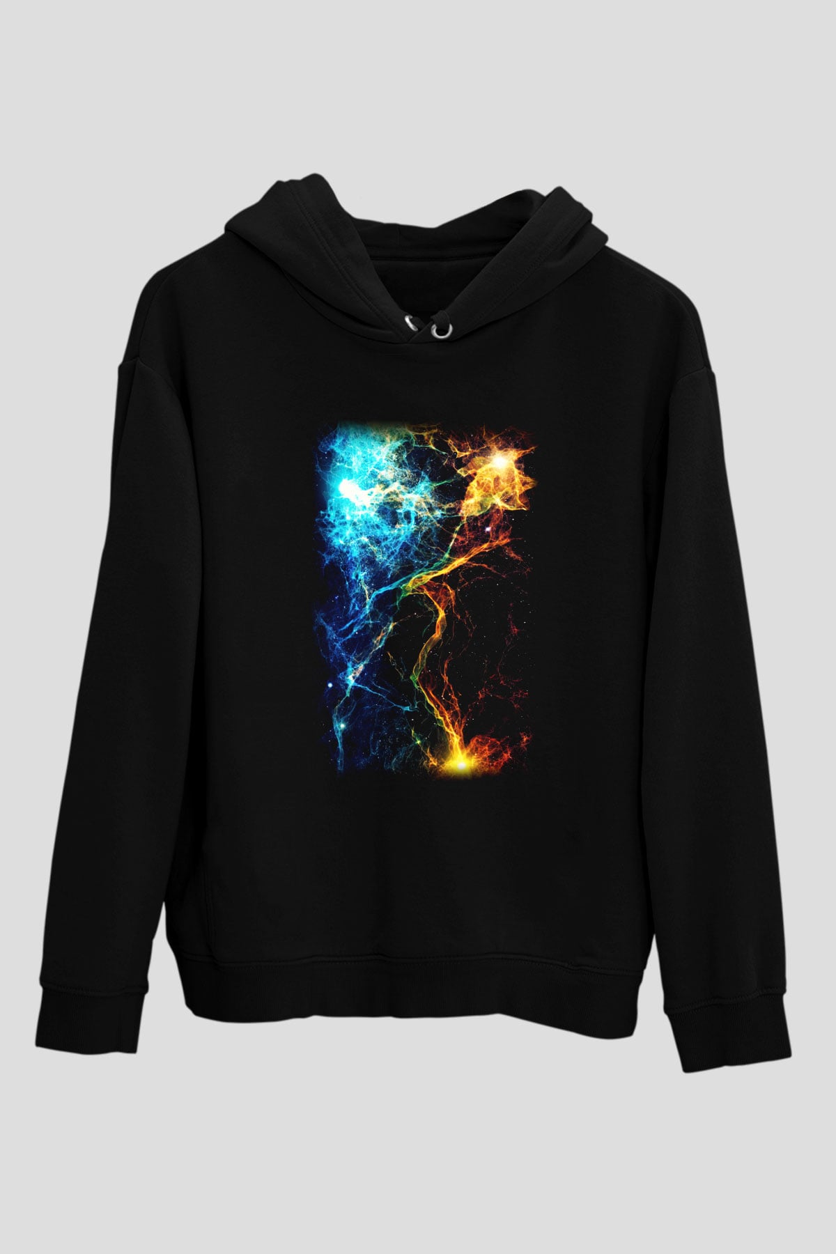 Astronom Siyah Unisex Kapşonlu Sweatshirt