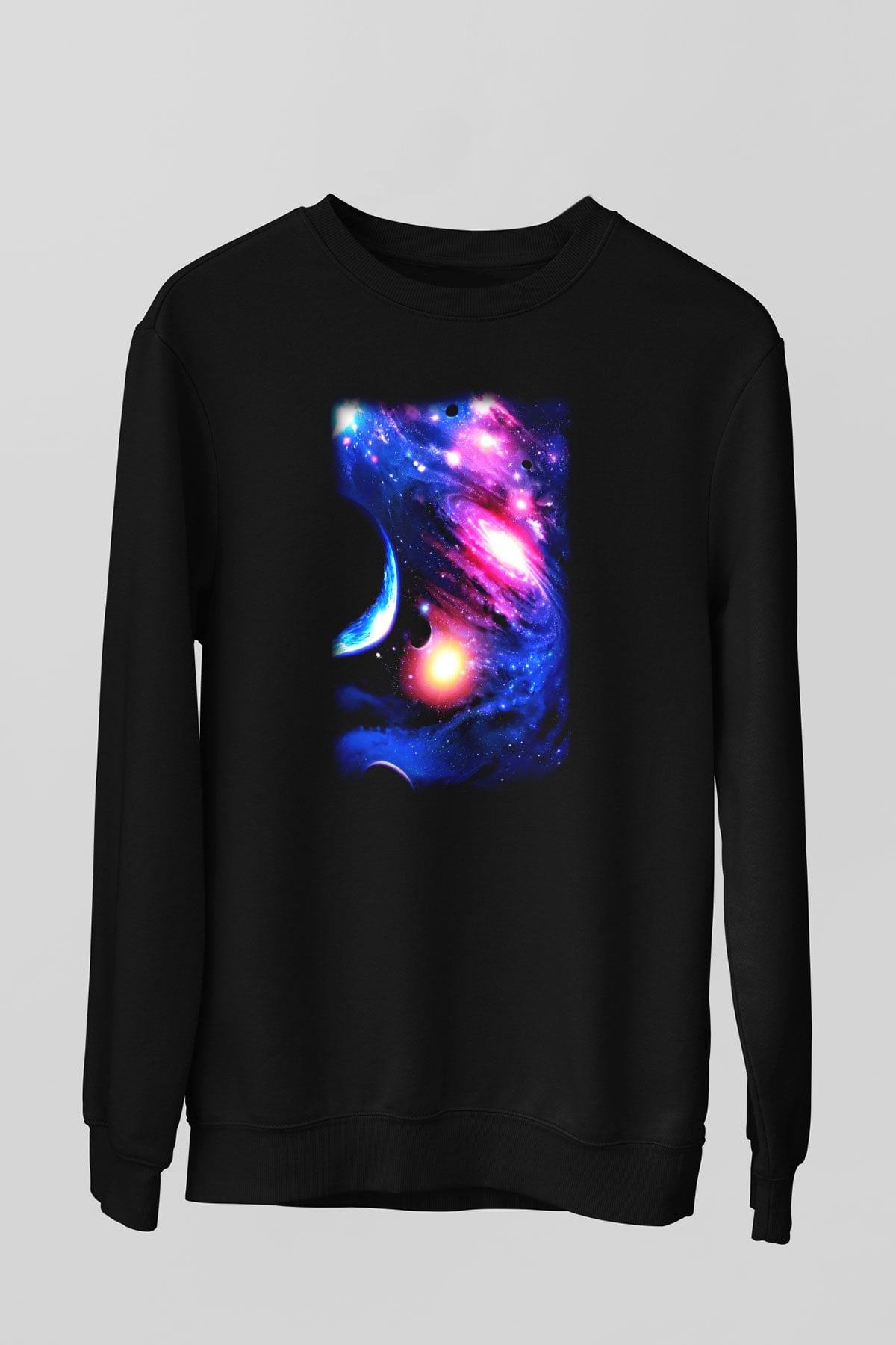 Astronom Siyah Unisex Sweatshirt