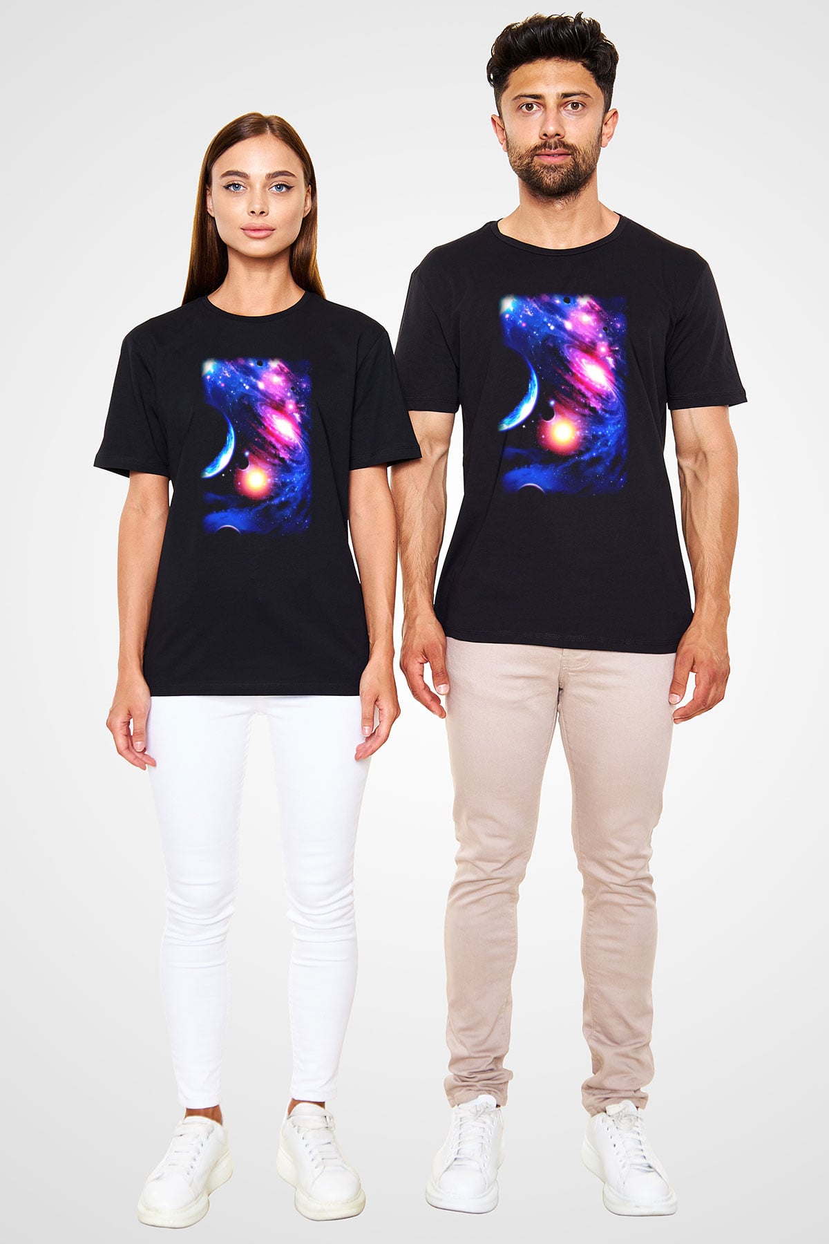 Astronom Siyah Unisex Tişört T-Shirt - TişörtFabrikası
