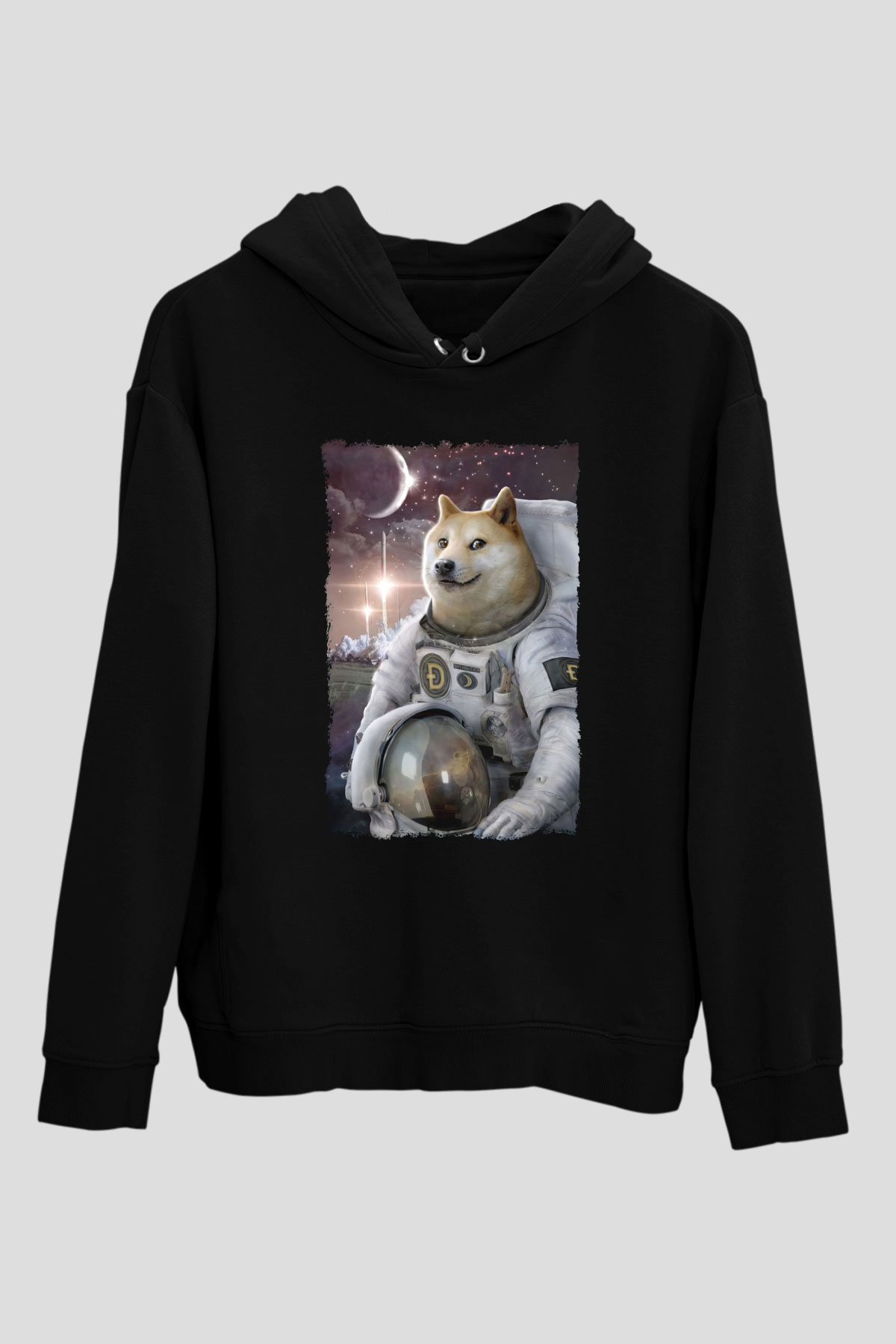 Astronot HuskySiyah  Unisex Hoodie