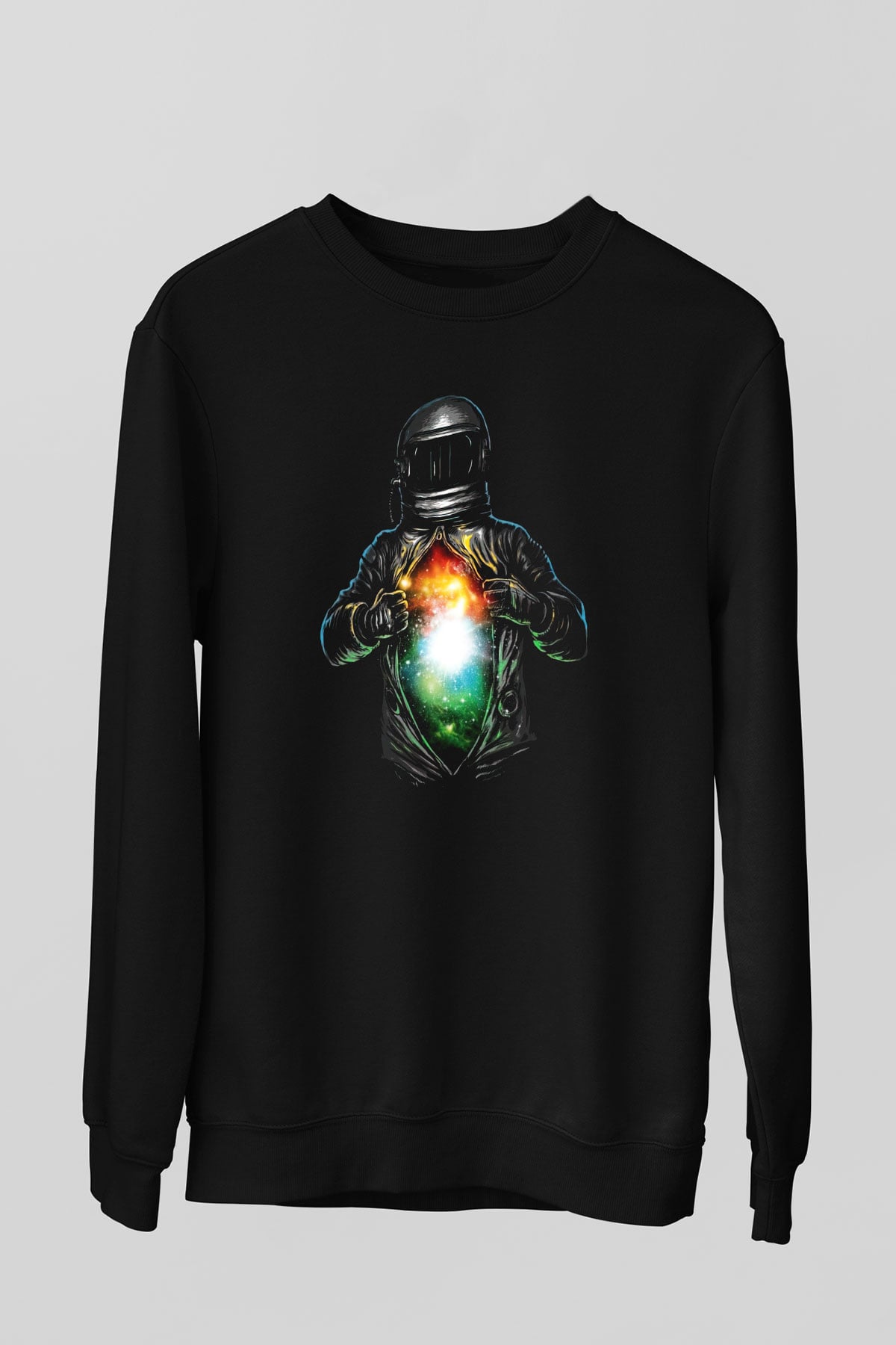 Astronot Siyah Unisex Sweatshirt