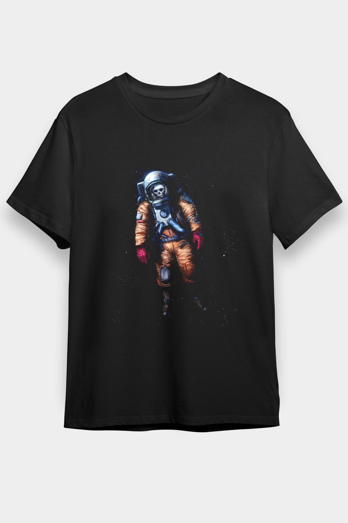 Astronot Siyah Unisex Tişört T-Shirt - TişörtFabrikası