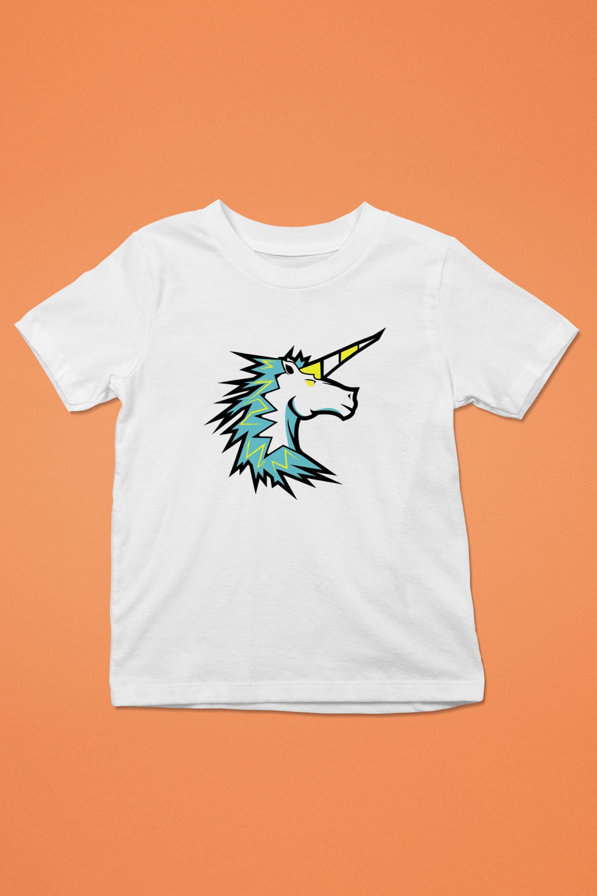 At Baskılı Beyaz Unisex Çocuk Tişört