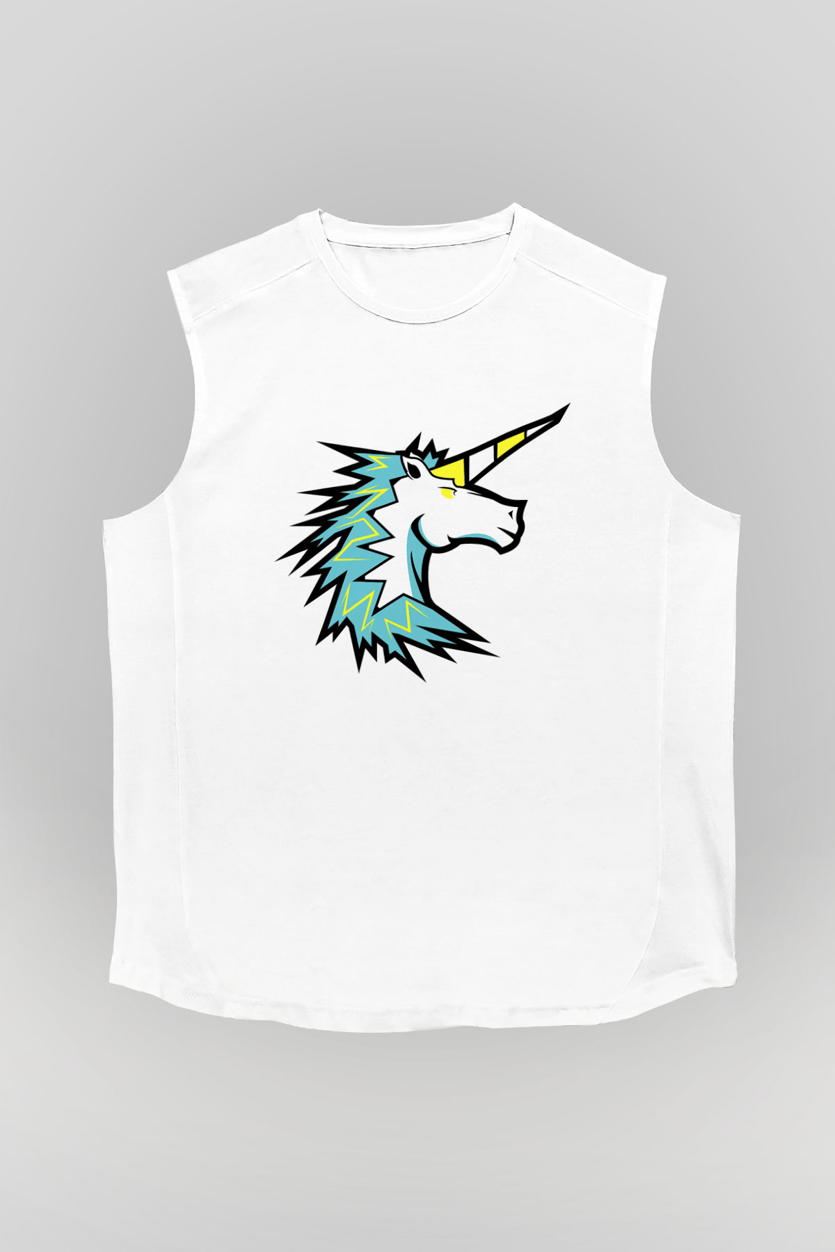 At Beyaz Unisex Kolsuz Tişört