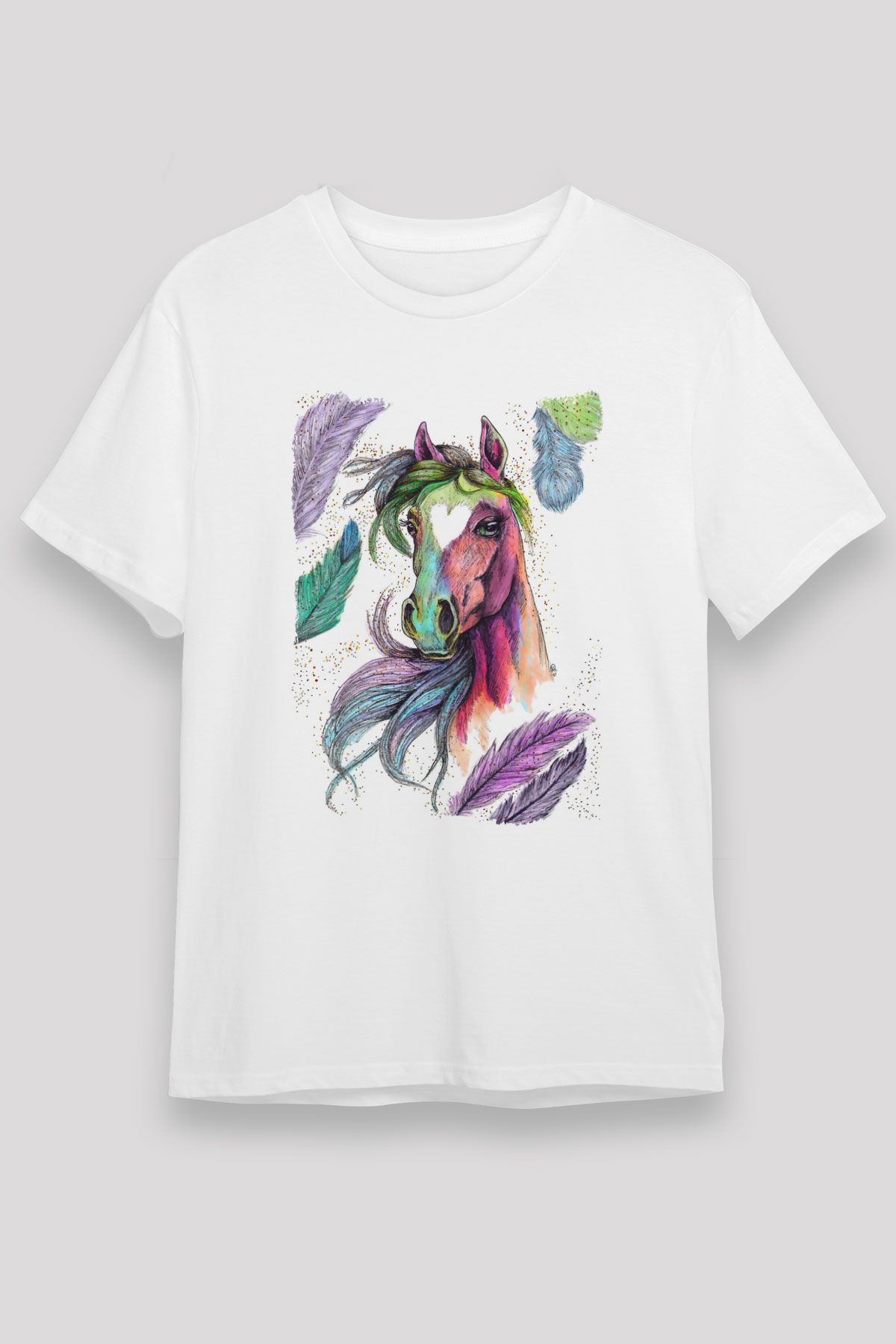 At Beyaz Unisex Tişört T-Shirt - TişörtFabrikası