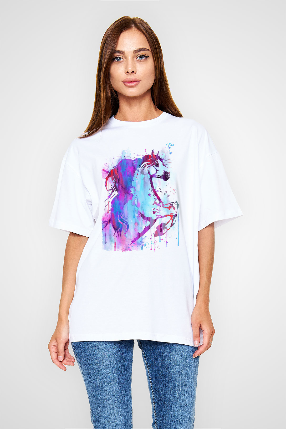 At Beyaz Unisex Tişört T-Shirt - TişörtFabrikası